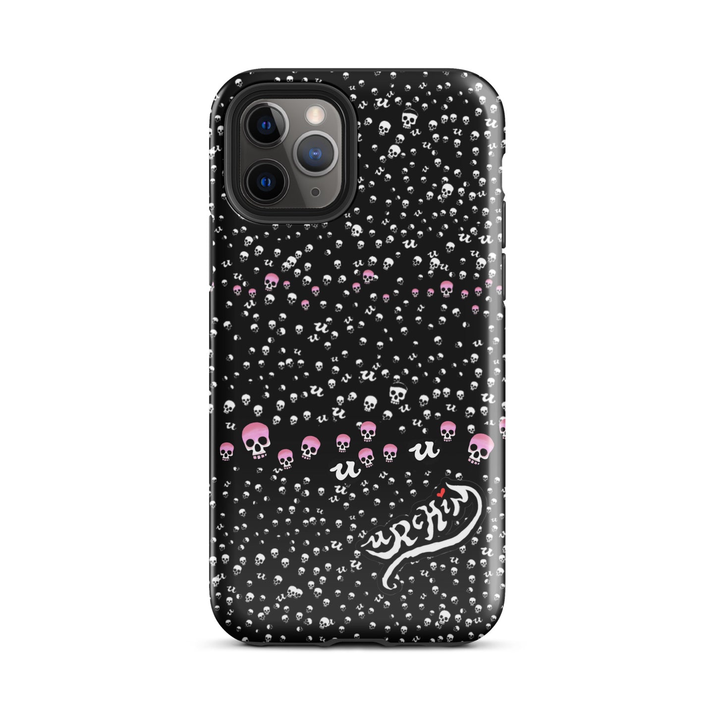 URCHIN Phone Protector. 'PINK SKULL STORM' Tough Case for iPhone®. Choice of Models.