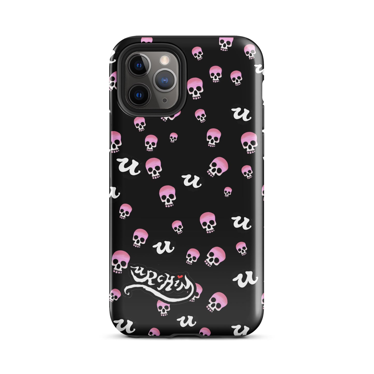 URCHIN Phone Protector. 'PINK SKULLS' Tough Case for iPhone®. Choice of Models.