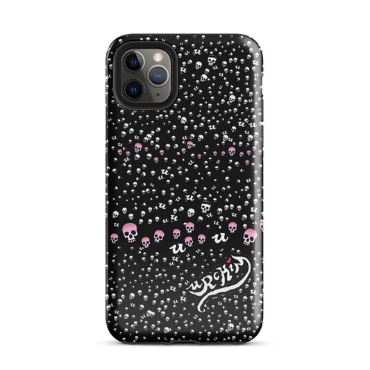 URCHIN Phone Protector. 'PINK SKULL STORM' Tough Case for iPhone®. Choice of Models.