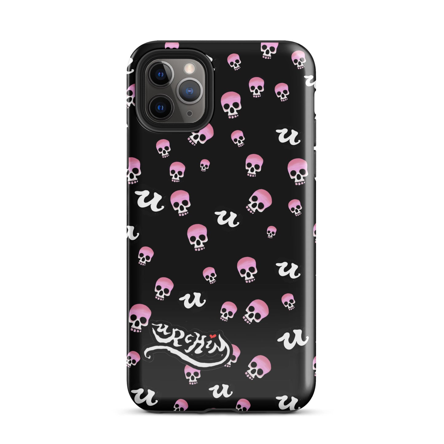 URCHIN Phone Protector. 'PINK SKULLS' Tough Case for iPhone®. Choice of Models.