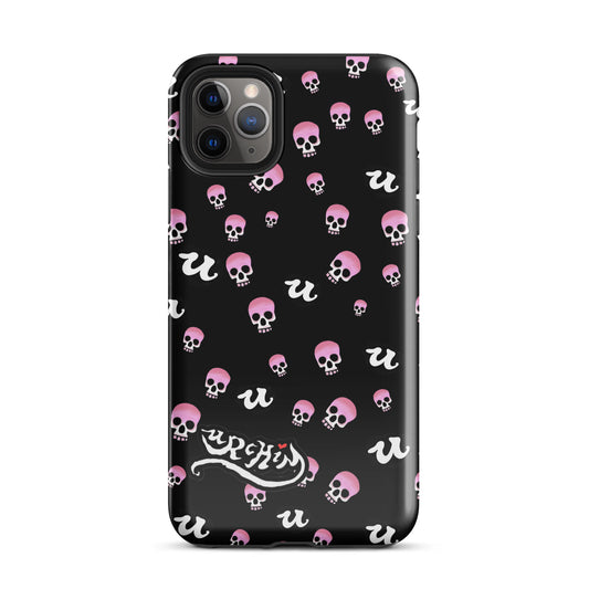 URCHIN Phone Protector. 'PINK SKULLS' Tough Case for iPhone®. Choice of Models.