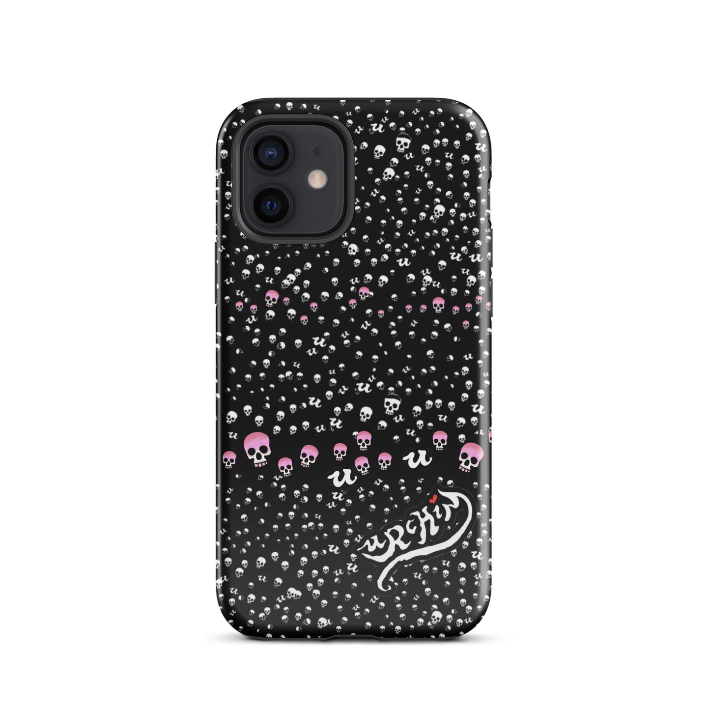 URCHIN Phone Protector. 'PINK SKULL STORM' Tough Case for iPhone®. Choice of Models.