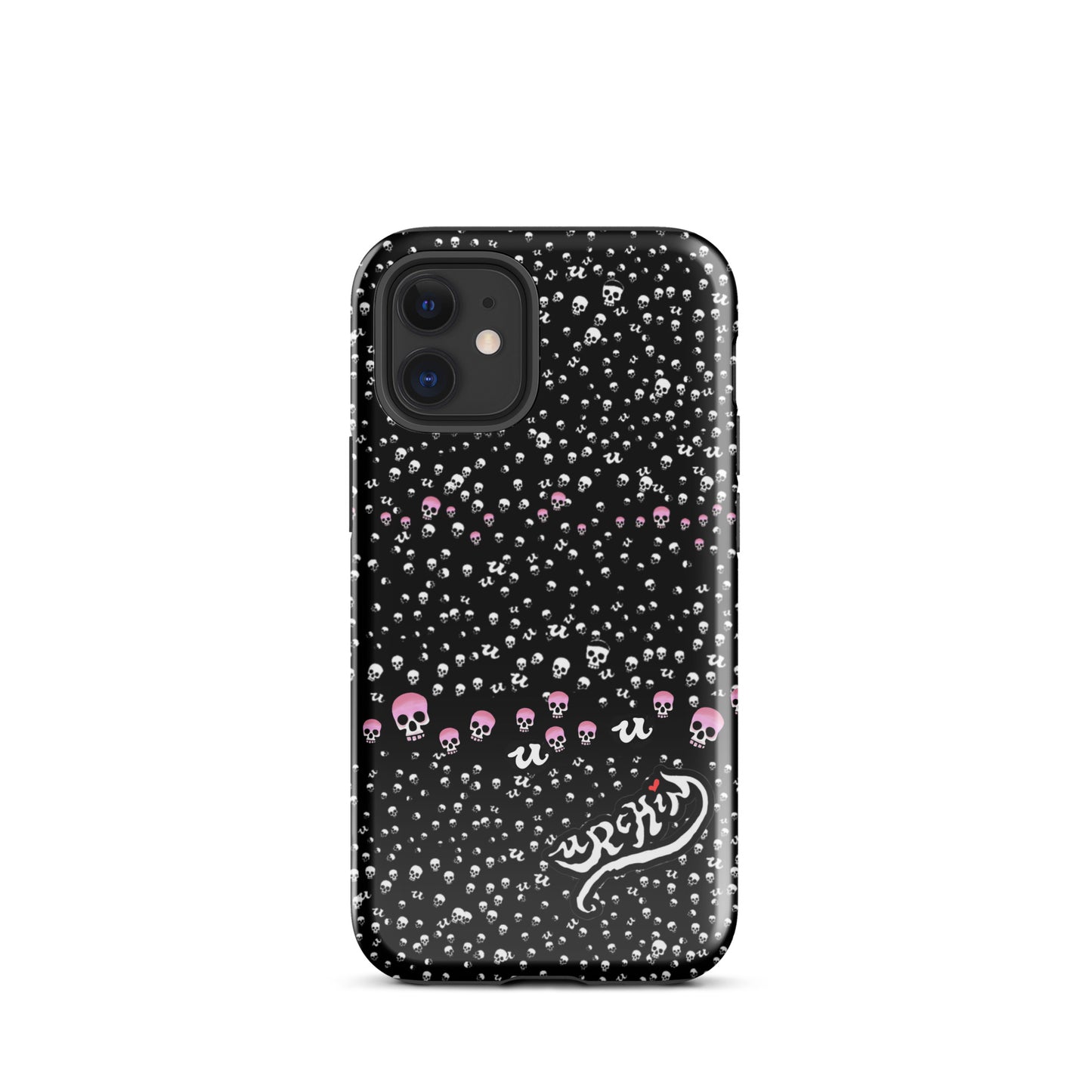 URCHIN Phone Protector. 'PINK SKULL STORM' Tough Case for iPhone®. Choice of Models.