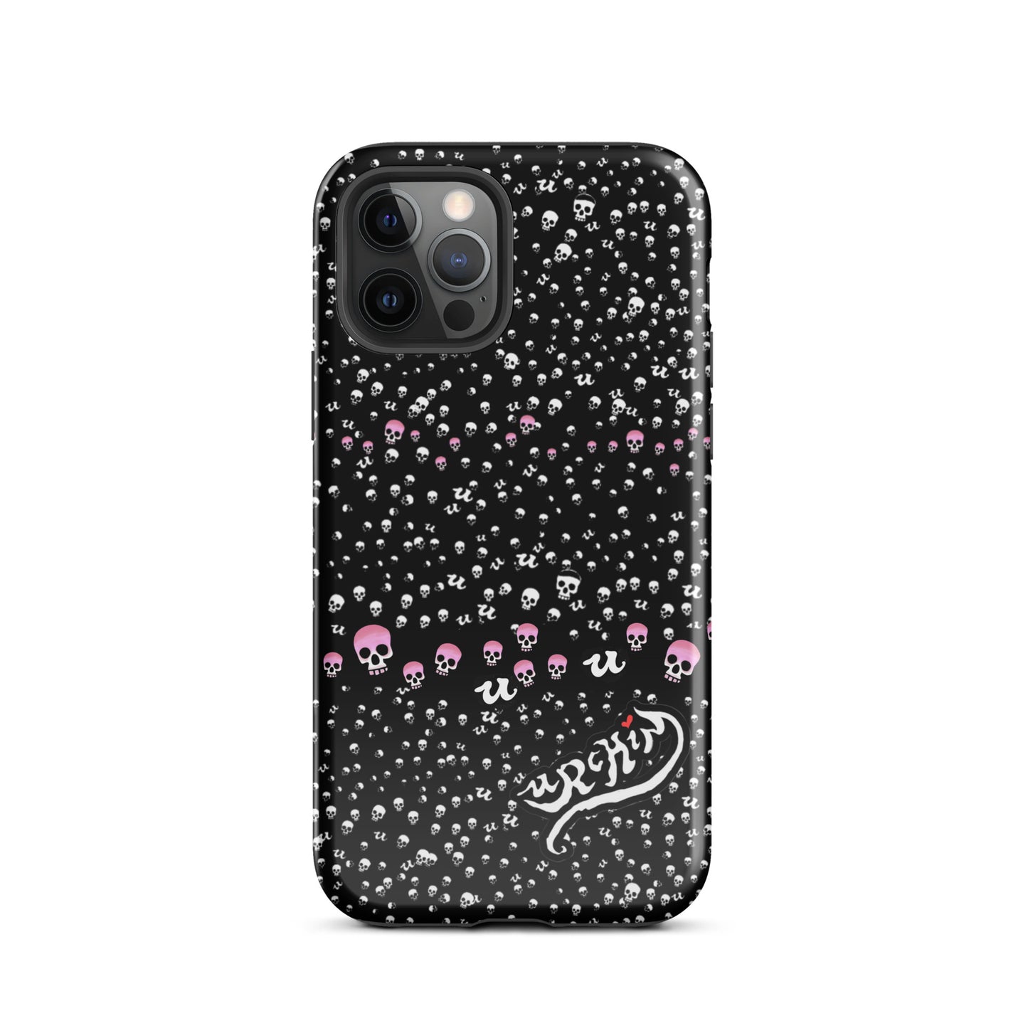 URCHIN Phone Protector. 'PINK SKULL STORM' Tough Case for iPhone®. Choice of Models.
