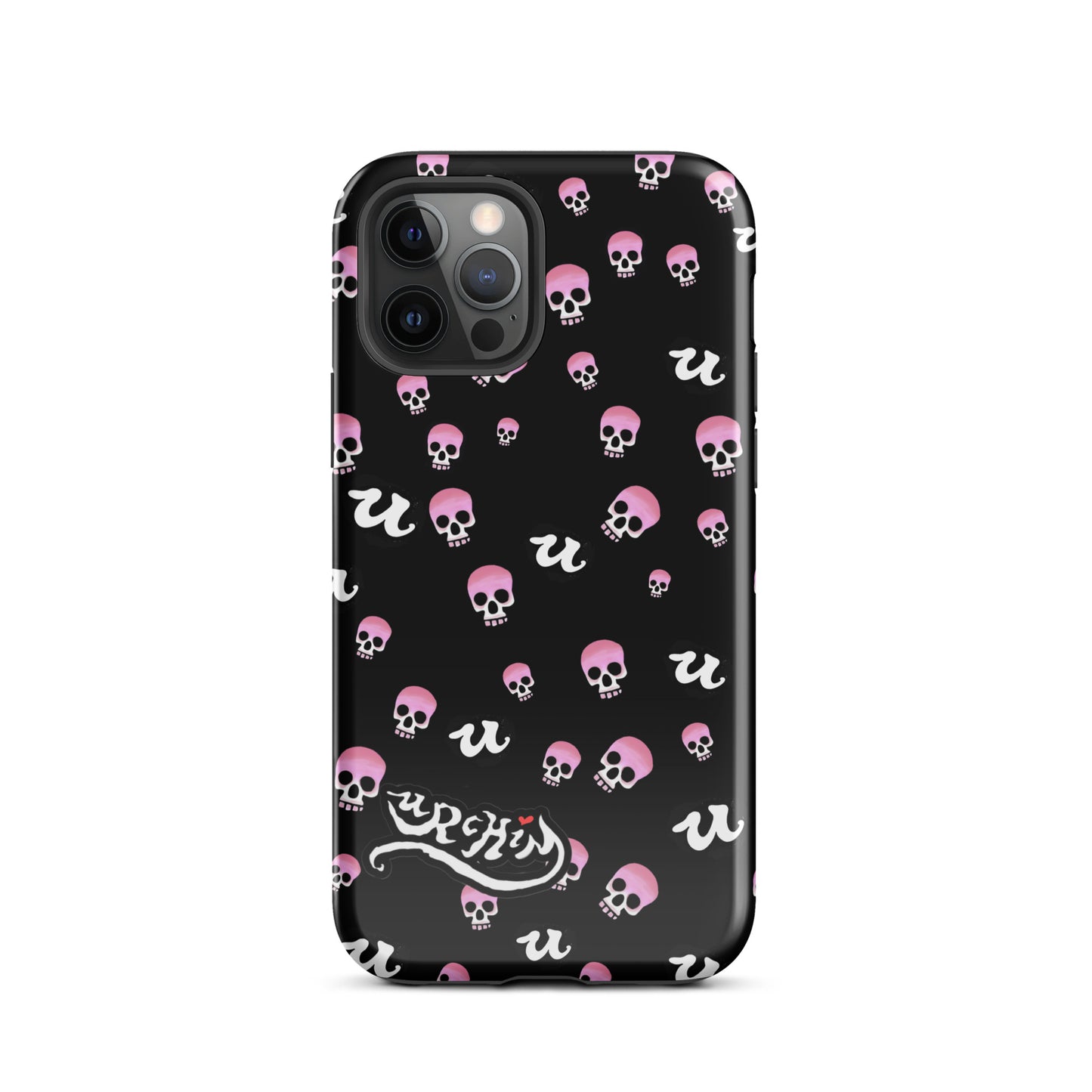 URCHIN Phone Protector. 'PINK SKULLS' Tough Case for iPhone®. Choice of Models.