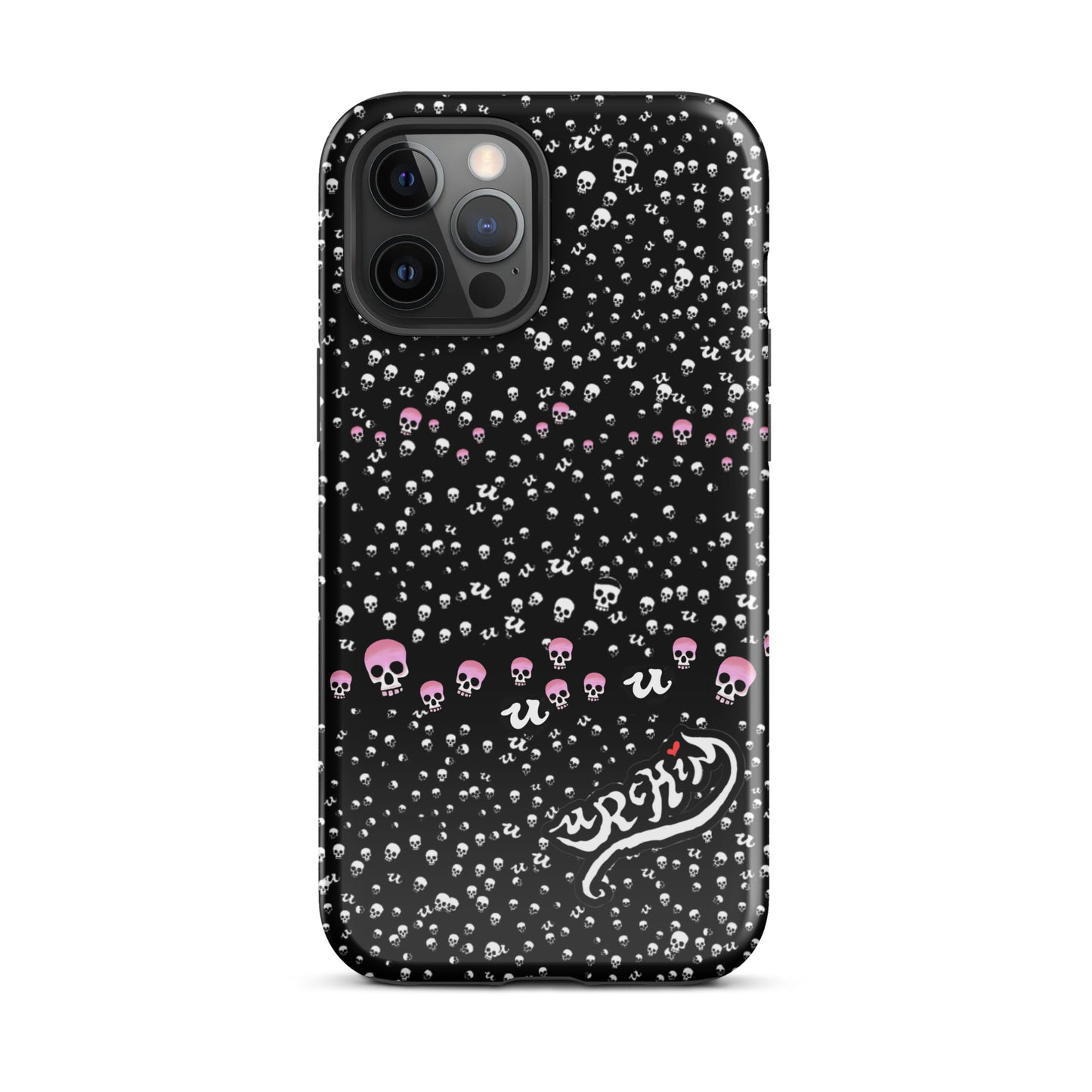 URCHIN Phone Protector. 'PINK SKULL STORM' Tough Case for iPhone®. Choice of Models.