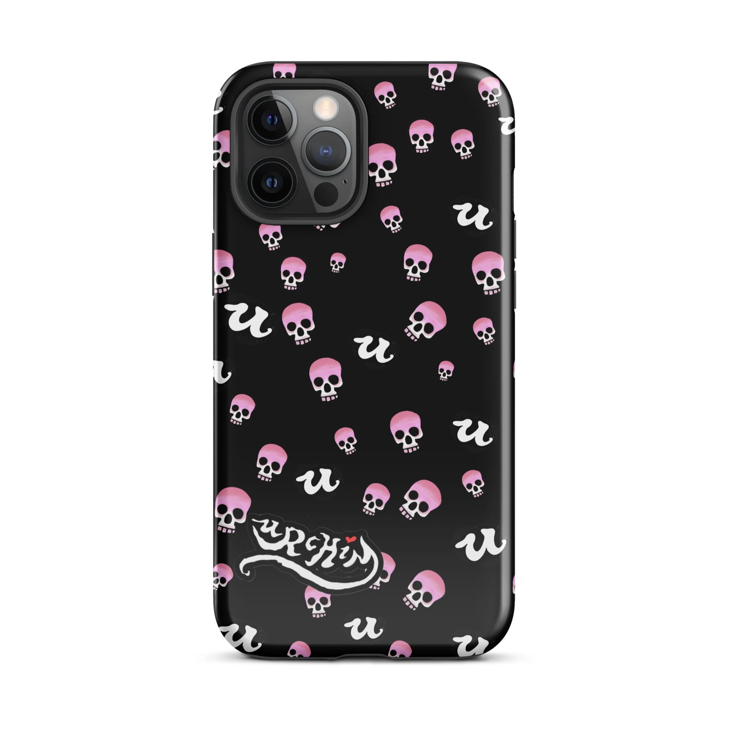 URCHIN Phone Protector. 'PINK SKULLS' Tough Case for iPhone®. Choice of Models.