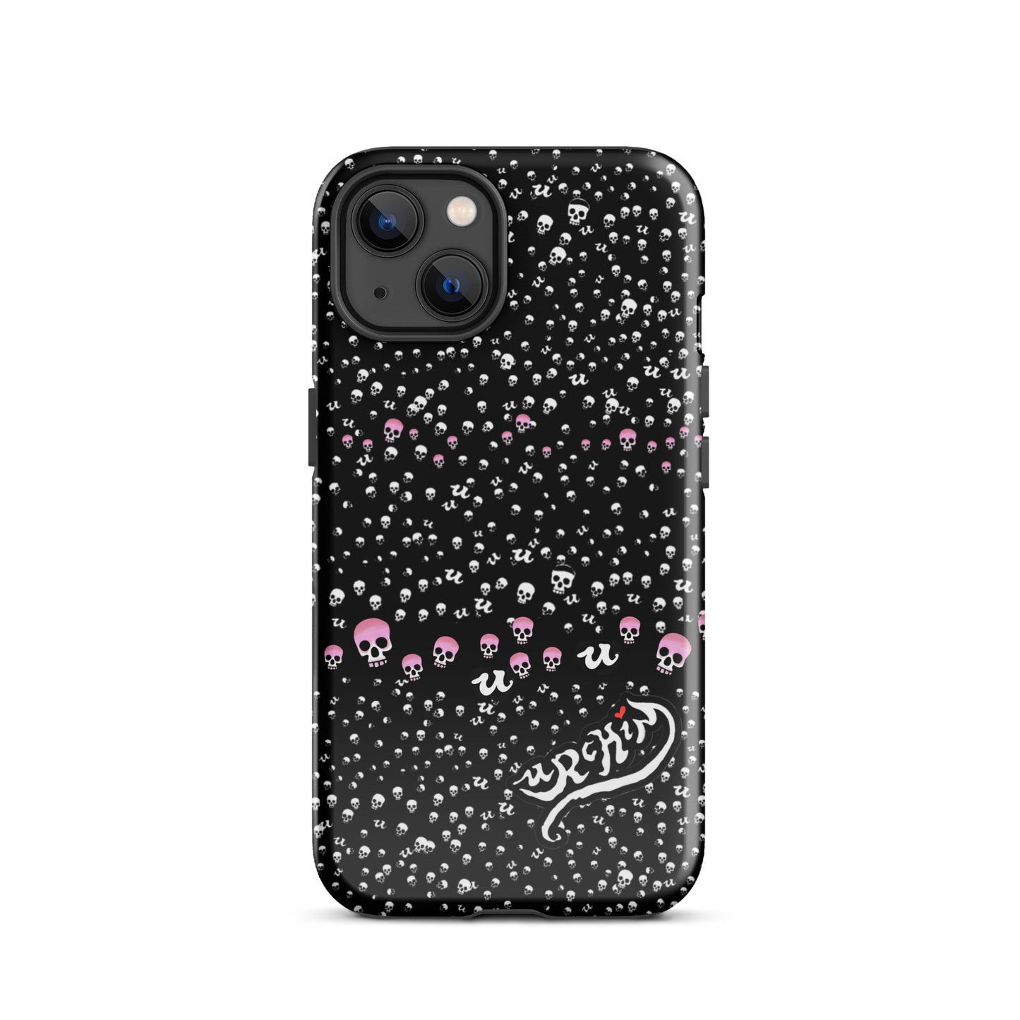 URCHIN Phone Protector. 'PINK SKULL STORM' Tough Case for iPhone®. Choice of Models.