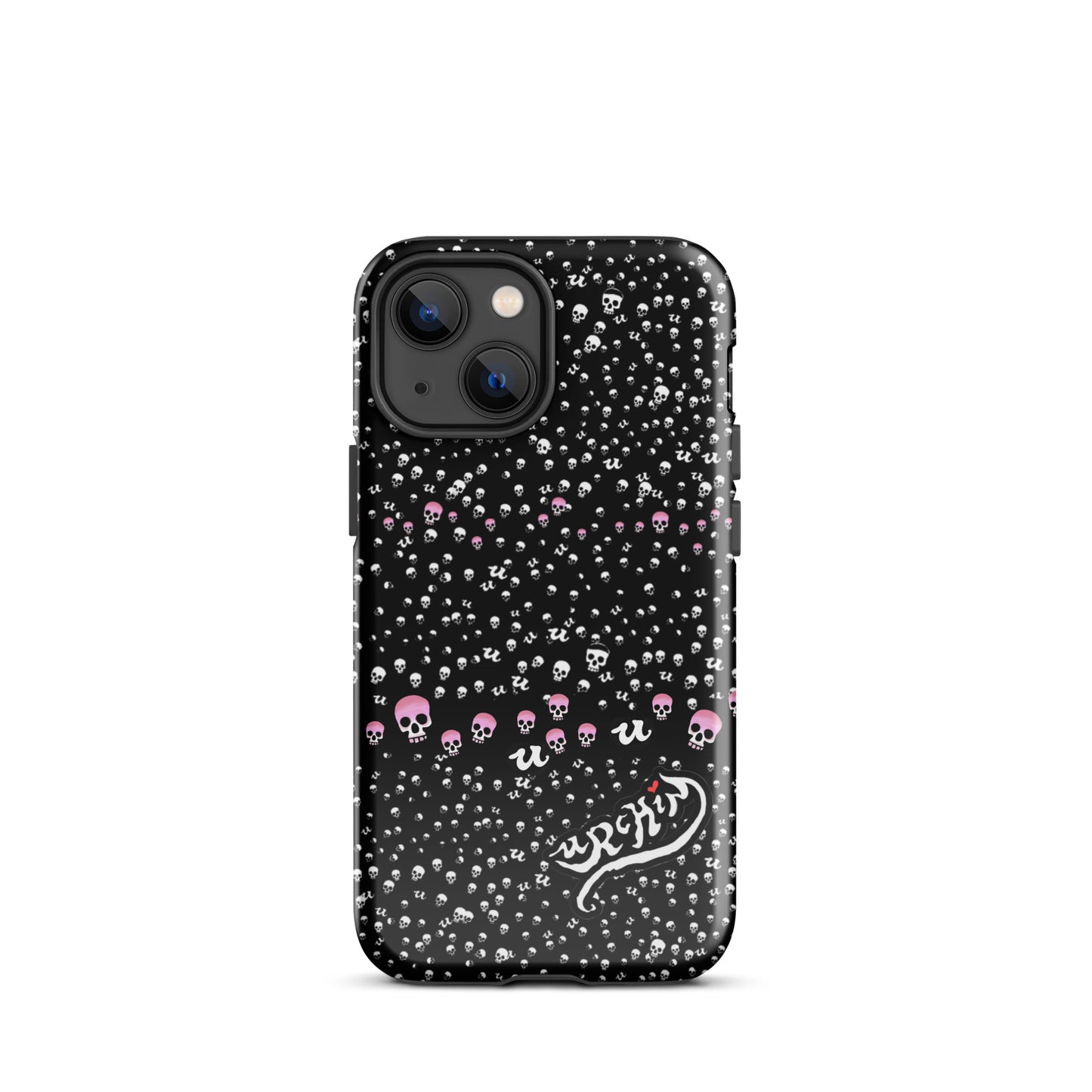 URCHIN Phone Protector. 'PINK SKULL STORM' Tough Case for iPhone®. Choice of Models.