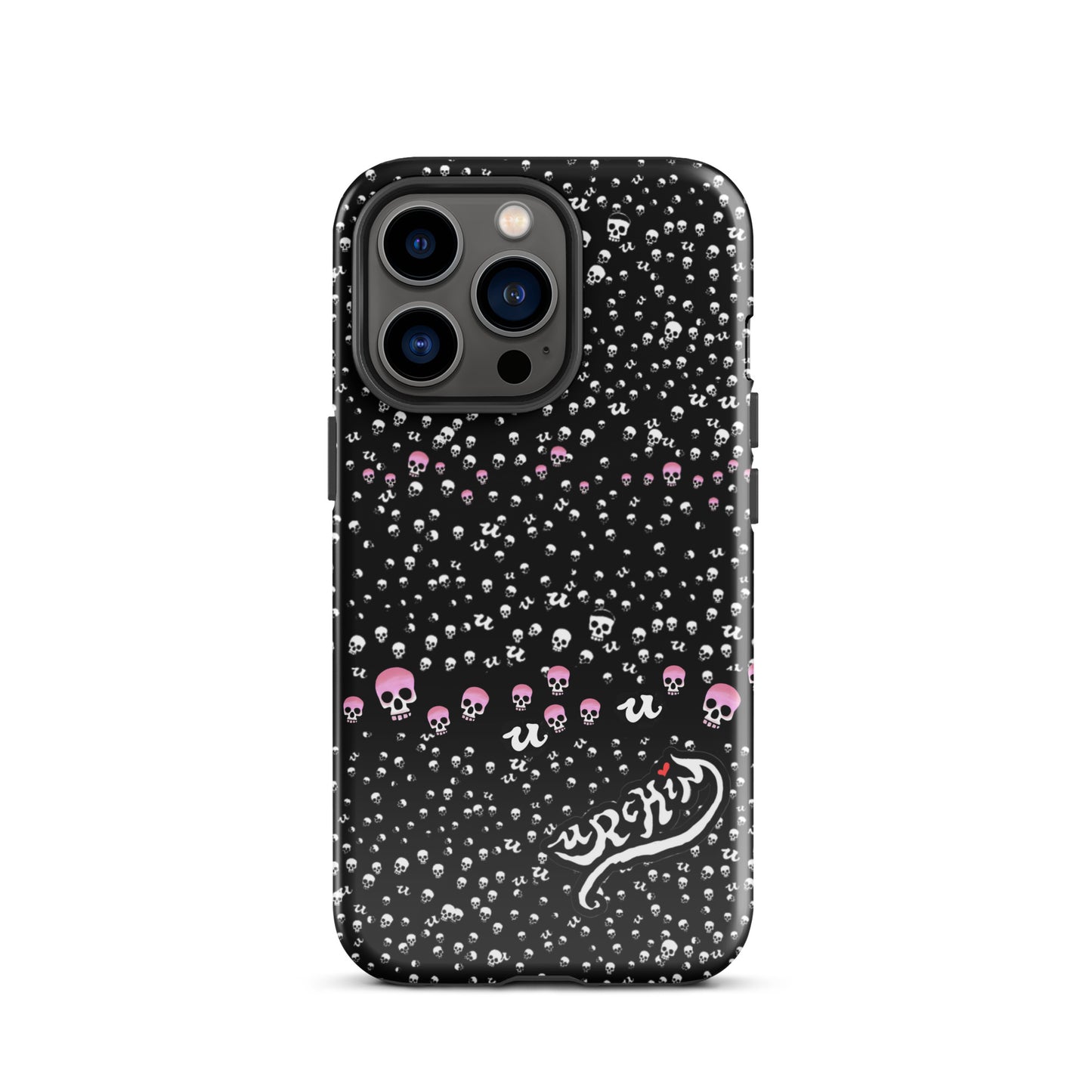 URCHIN Phone Protector. 'PINK SKULL STORM' Tough Case for iPhone®. Choice of Models.