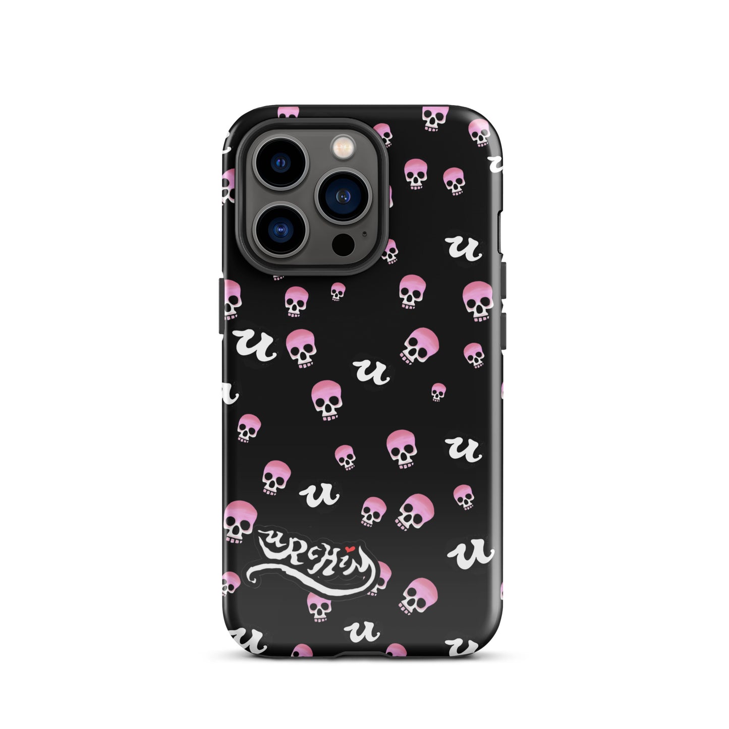 URCHIN Phone Protector. 'PINK SKULLS' Tough Case for iPhone®. Choice of Models.