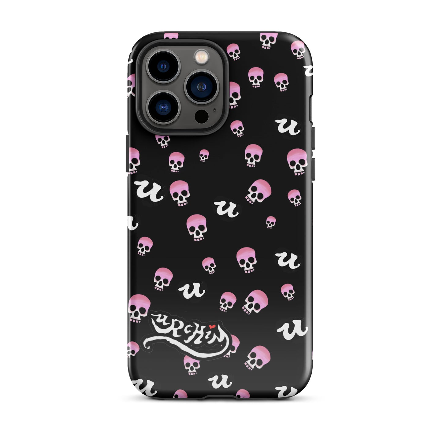 URCHIN Phone Protector. 'PINK SKULLS' Tough Case for iPhone®. Choice of Models.