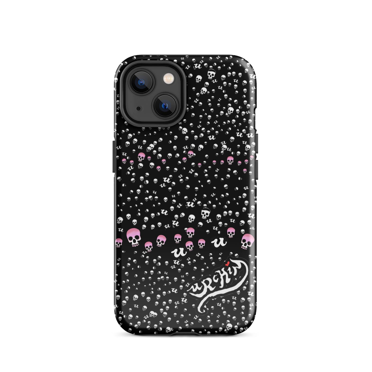 URCHIN Phone Protector. 'PINK SKULL STORM' Tough Case for iPhone®. Choice of Models.