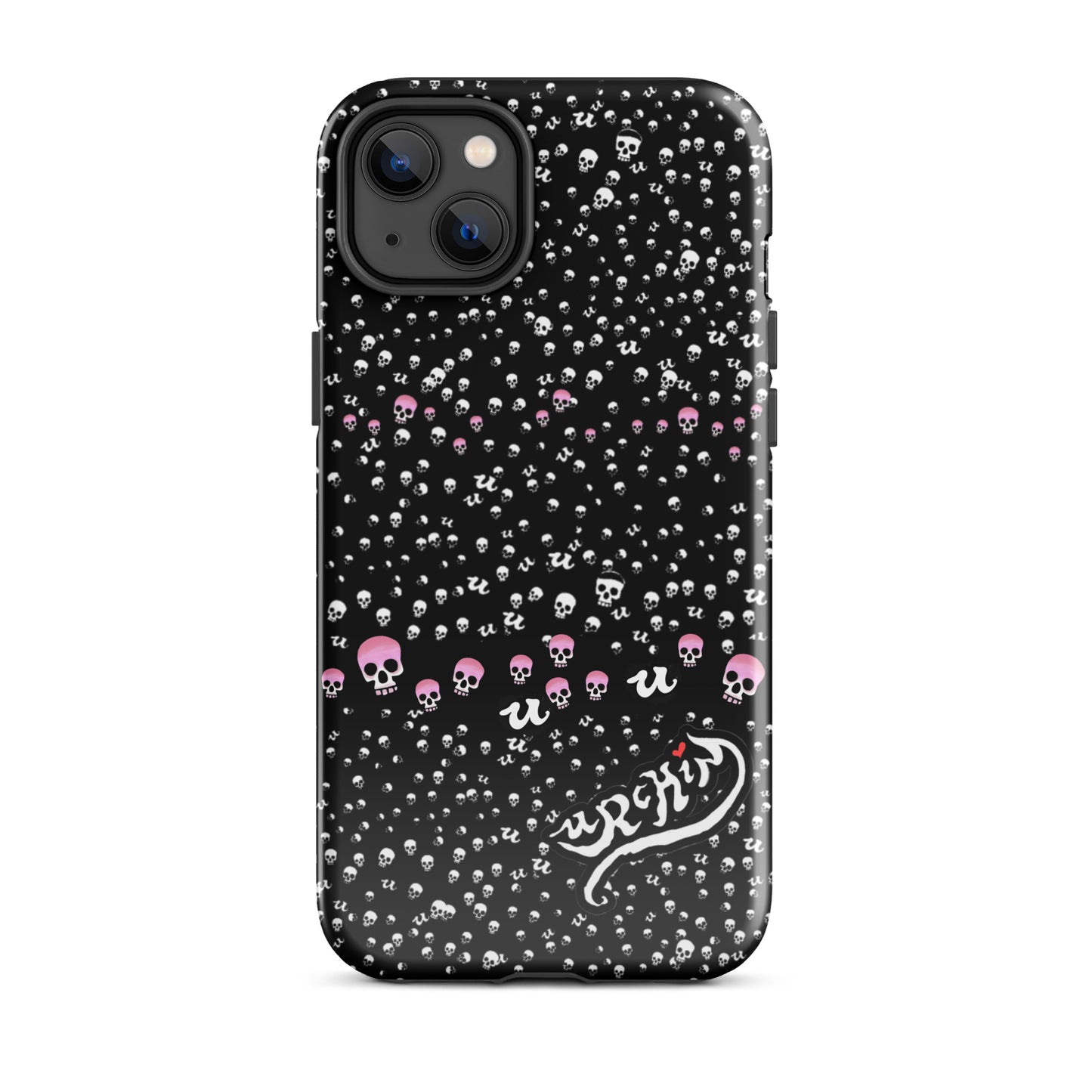 URCHIN Phone Protector. 'PINK SKULL STORM' Tough Case for iPhone®. Choice of Models.