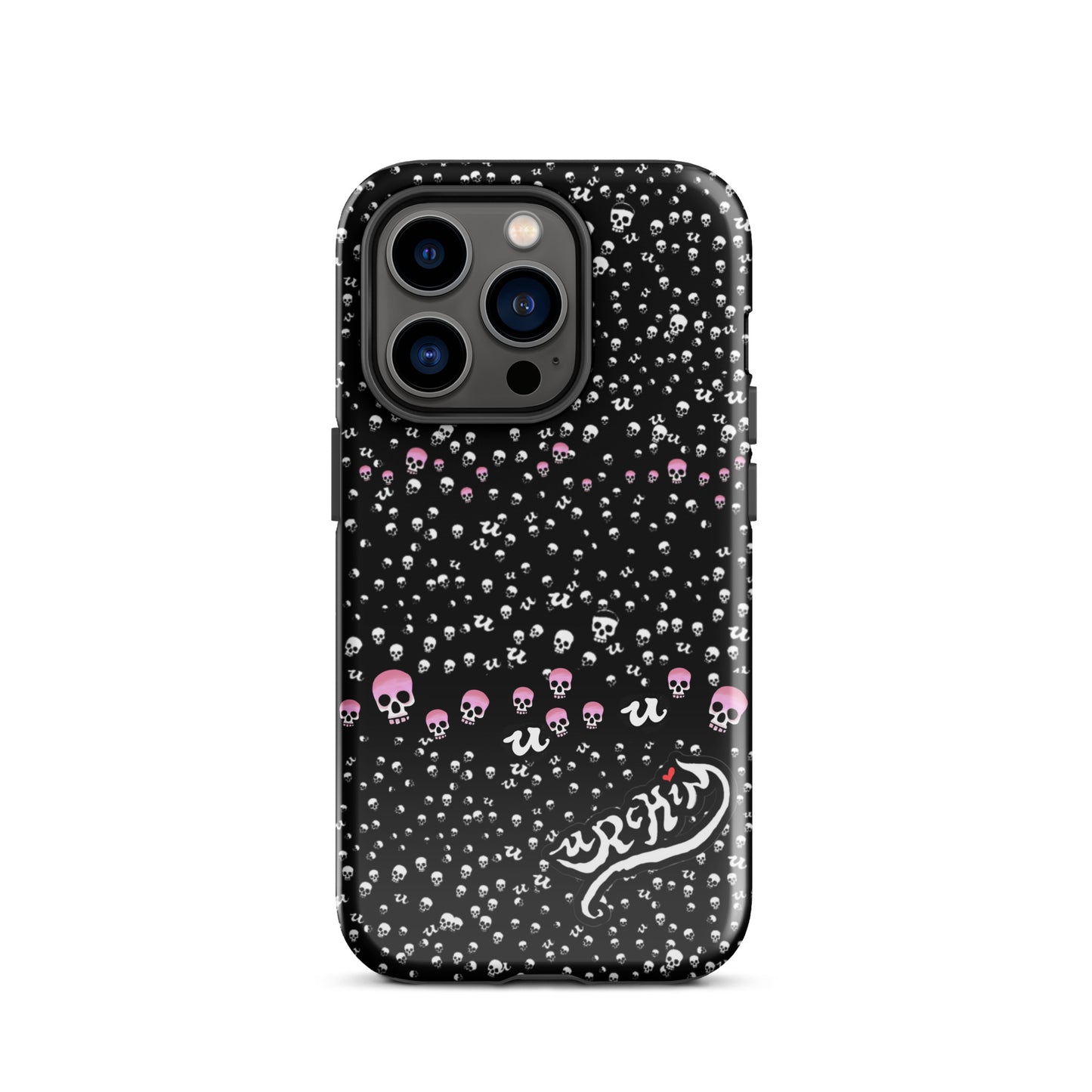 URCHIN Phone Protector. 'PINK SKULL STORM' Tough Case for iPhone®. Choice of Models.