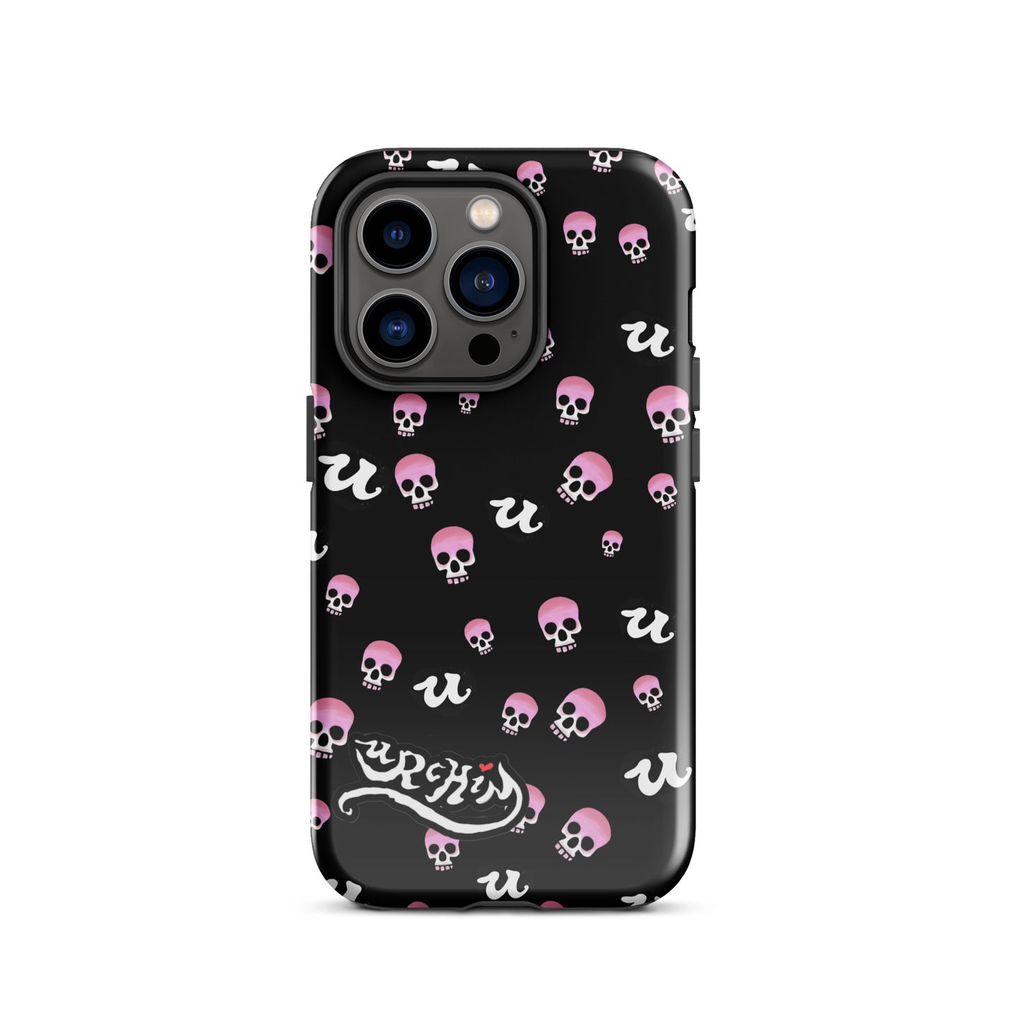 URCHIN Phone Protector. 'PINK SKULLS' Tough Case for iPhone®. Choice of Models.
