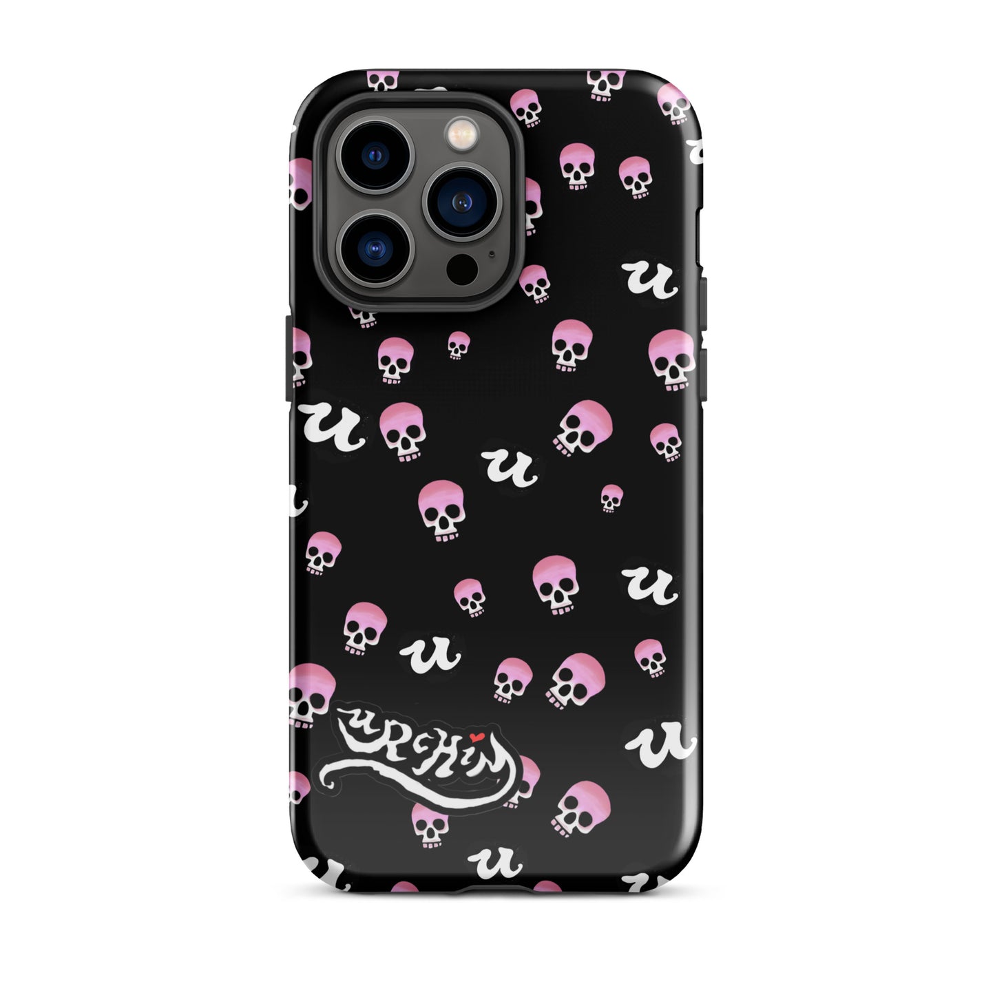 URCHIN Phone Protector. 'PINK SKULLS' Tough Case for iPhone®. Choice of Models.