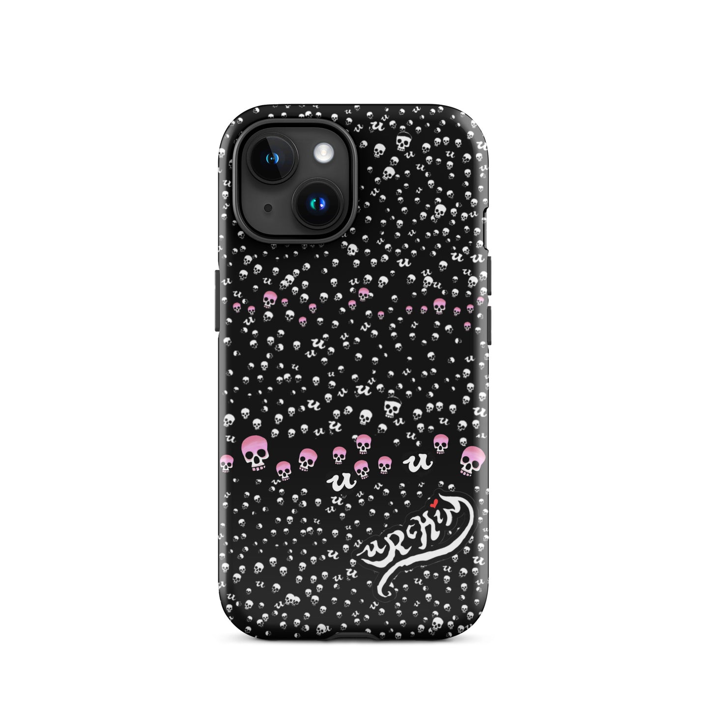 URCHIN Phone Protector. 'PINK SKULL STORM' Tough Case for iPhone®. Choice of Models.