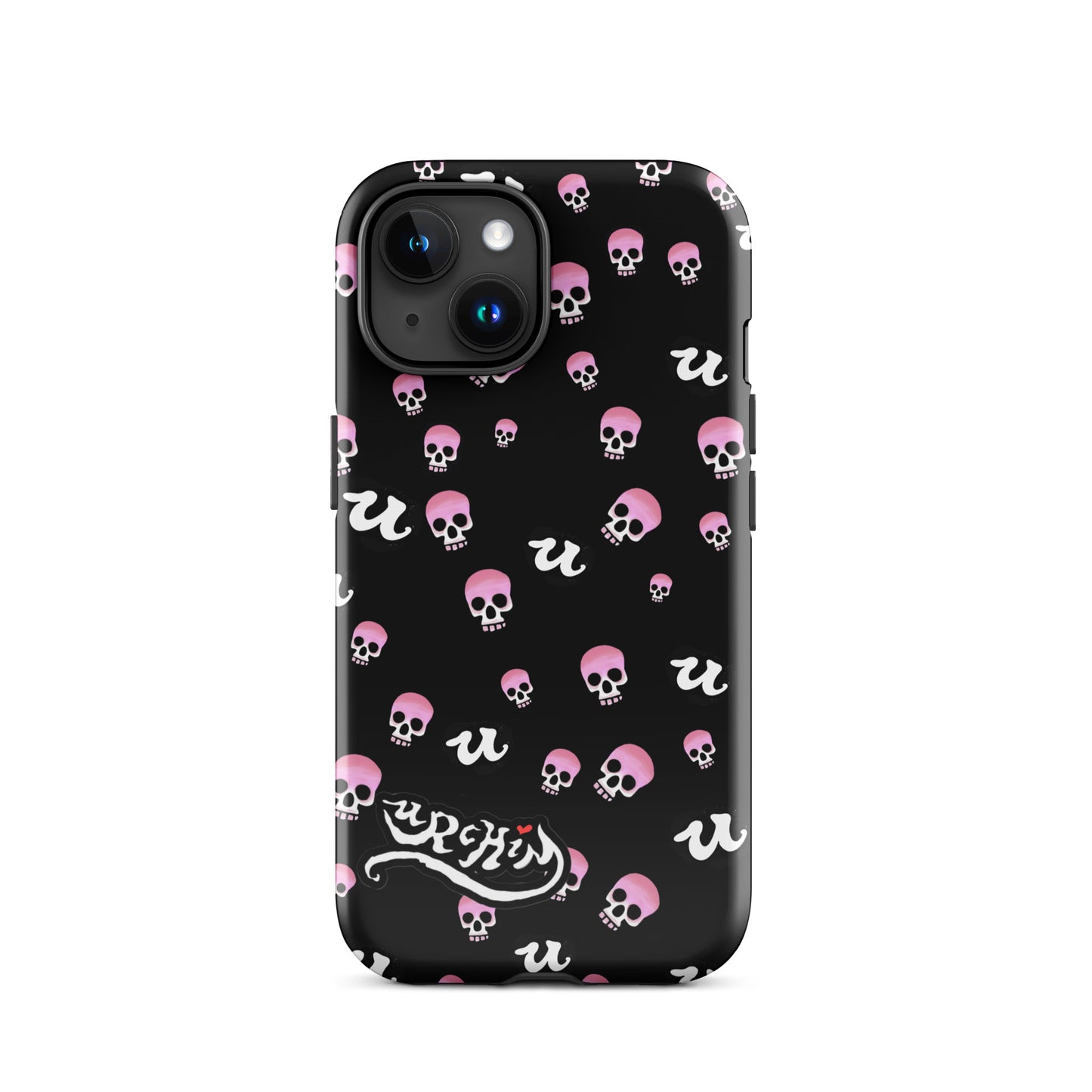 URCHIN Phone Protector. 'PINK SKULLS' Tough Case for iPhone®. Choice of Models.
