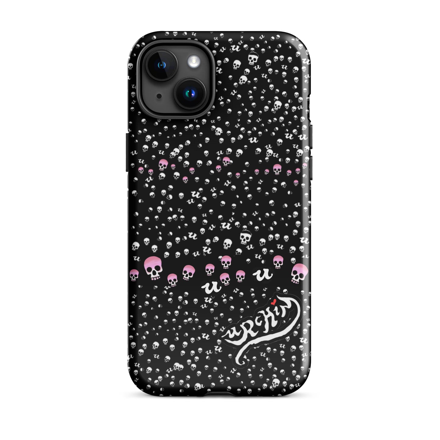 URCHIN Phone Protector. 'PINK SKULL STORM' Tough Case for iPhone®. Choice of Models.