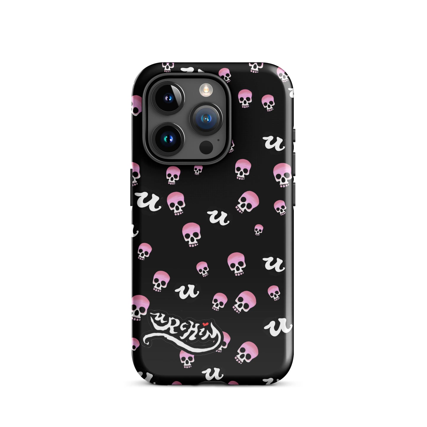 URCHIN Phone Protector. 'PINK SKULLS' Tough Case for iPhone®. Choice of Models.