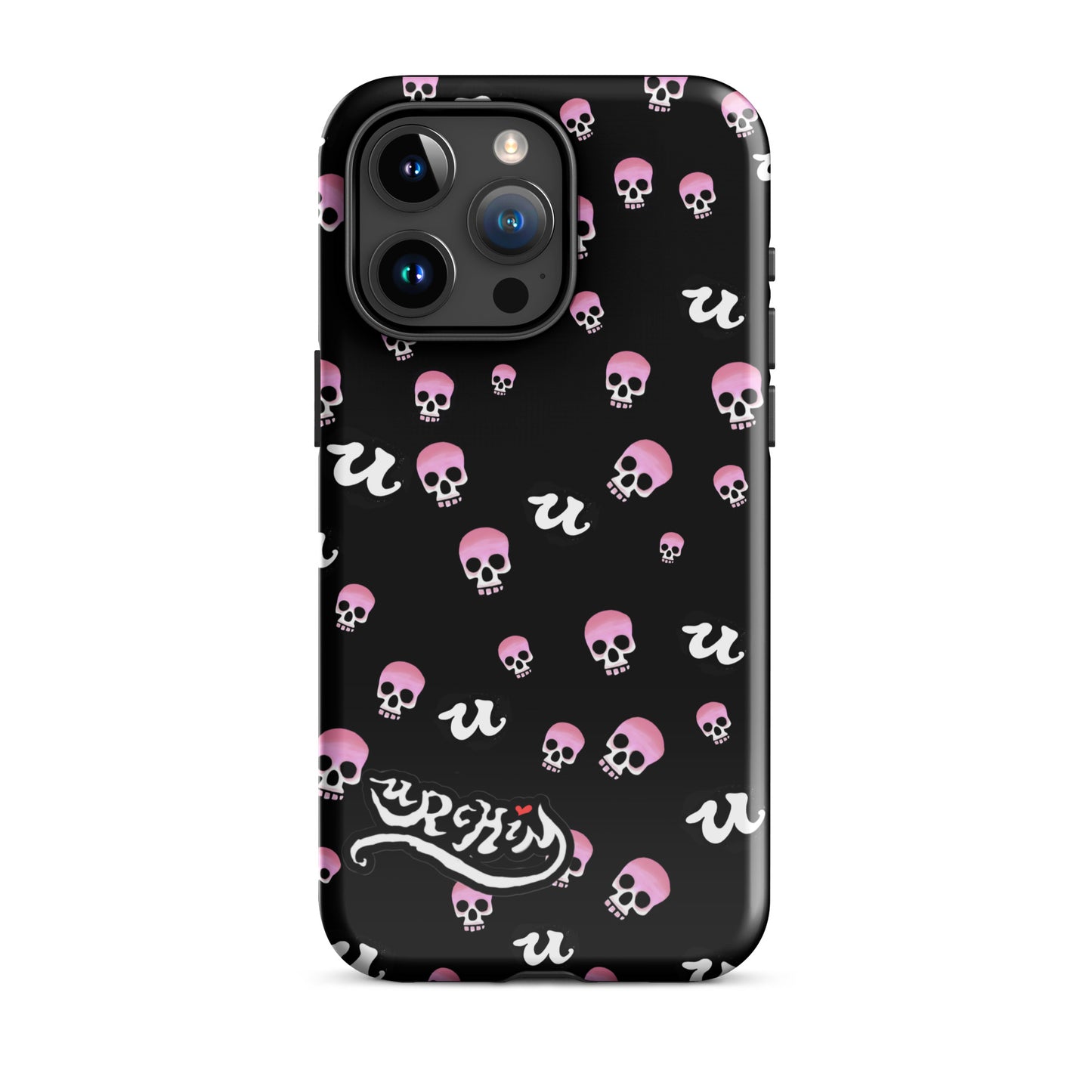 URCHIN Phone Protector. 'PINK SKULLS' Tough Case for iPhone®. Choice of Models.
