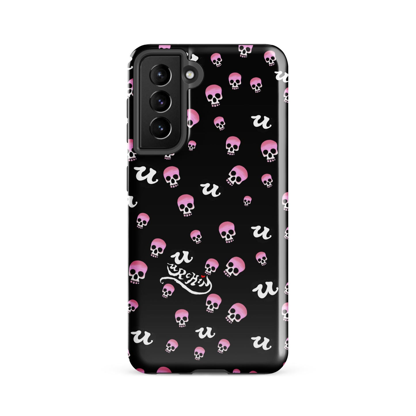URCHIN Phone Protector 'PINK SKULLS'. Tough case for Samsung®