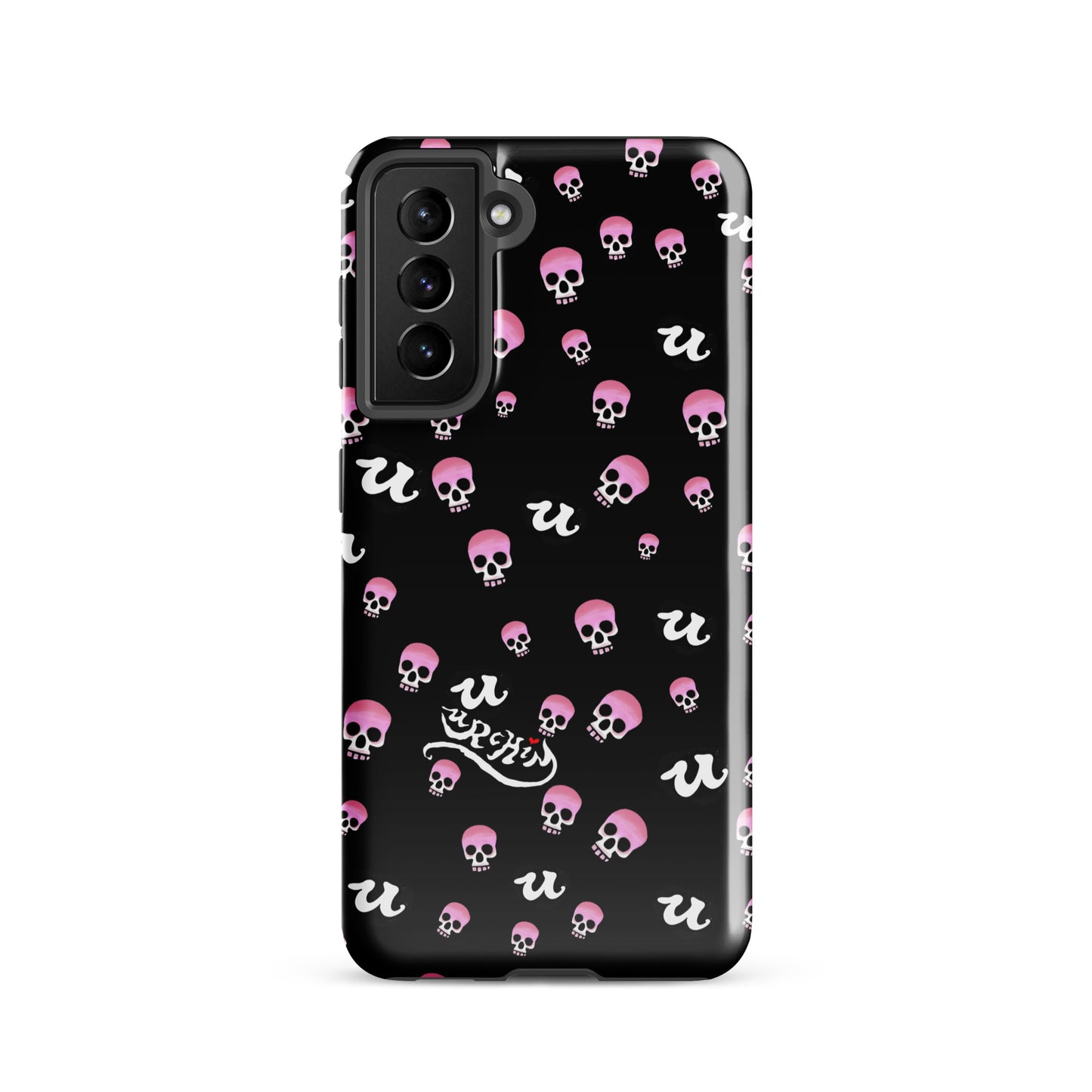URCHIN Phone Protector 'PINK SKULLS'. Tough case for Samsung®