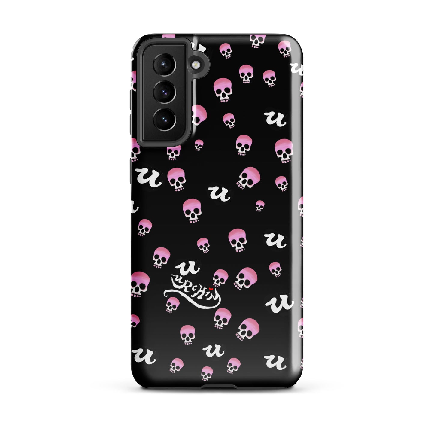 URCHIN Phone Protector 'PINK SKULLS'. Tough case for Samsung®