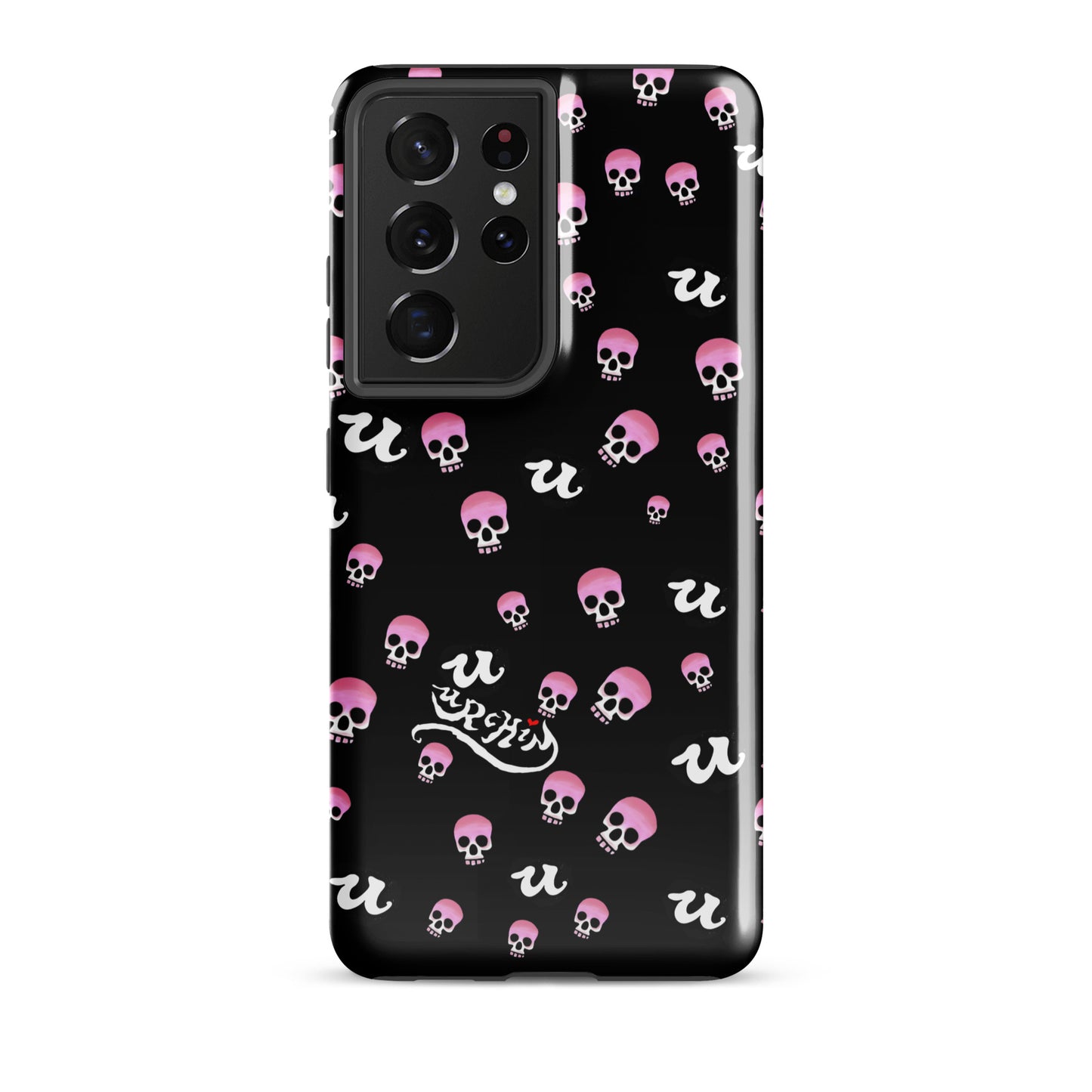 URCHIN Phone Protector 'PINK SKULLS'. Tough case for Samsung®