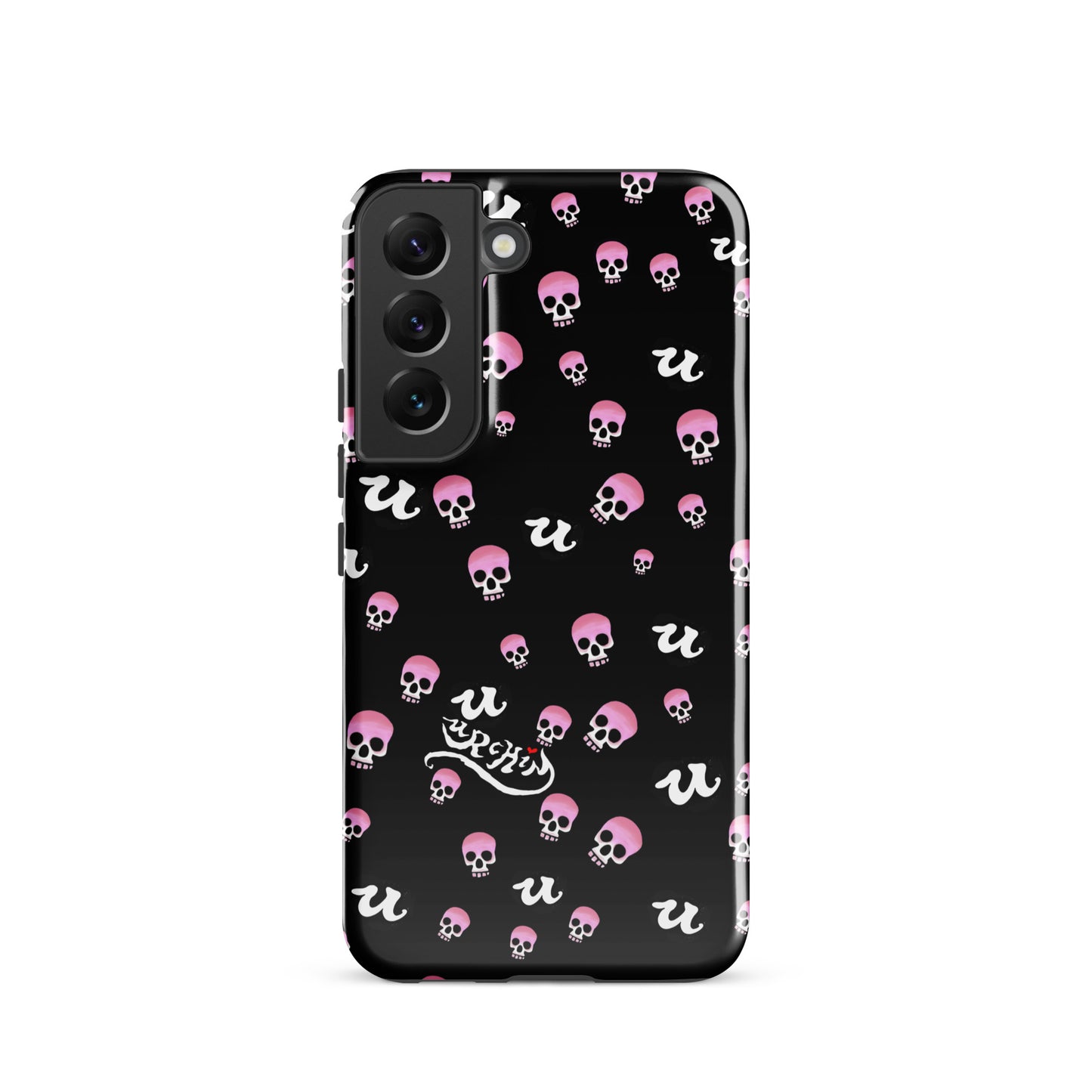 URCHIN Phone Protector 'PINK SKULLS'. Tough case for Samsung®