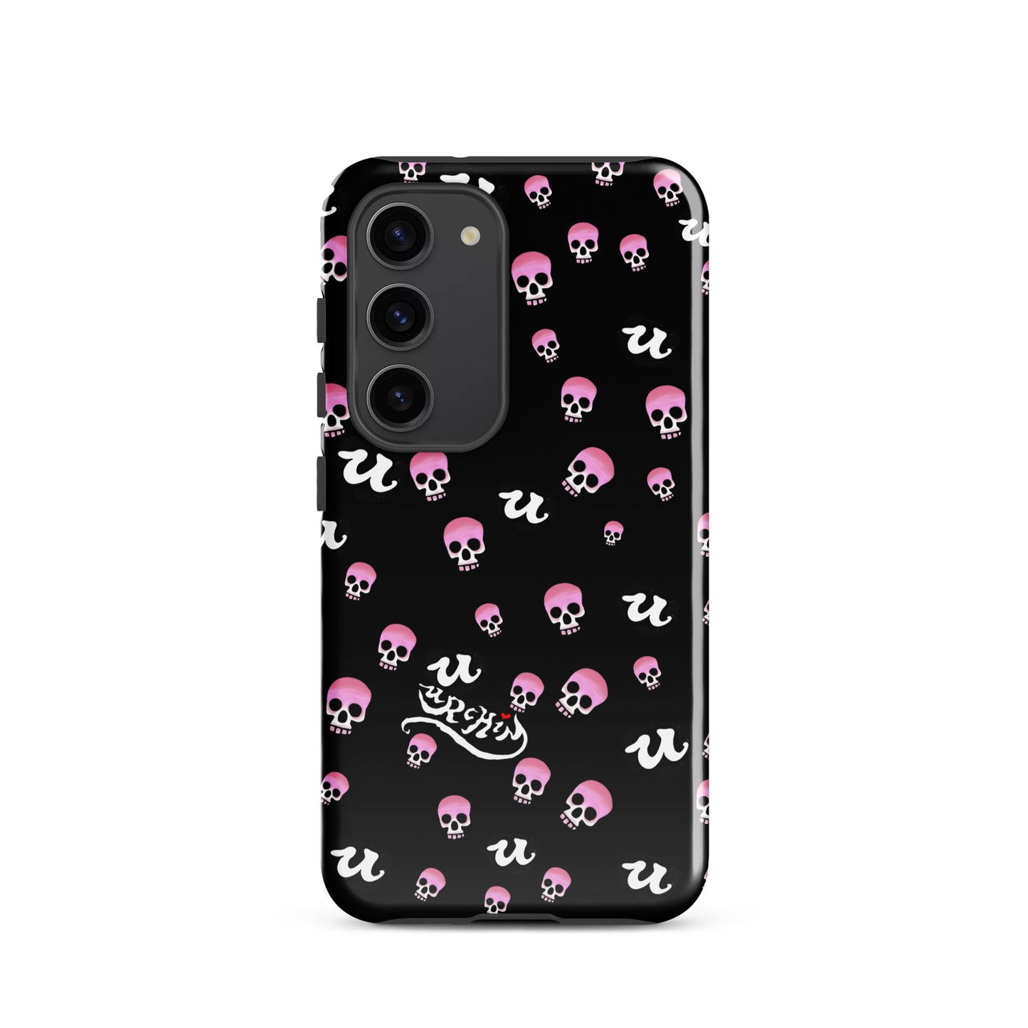 URCHIN Phone Protector 'PINK SKULLS'. Tough case for Samsung®