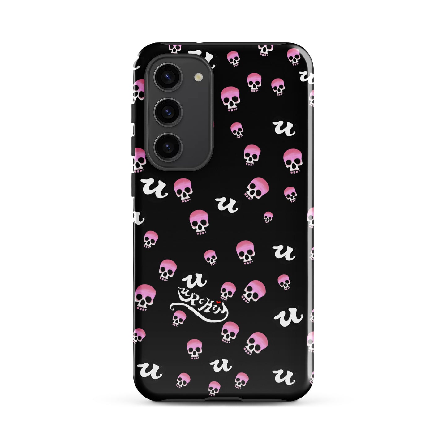 URCHIN Phone Protector 'PINK SKULLS'. Tough case for Samsung®