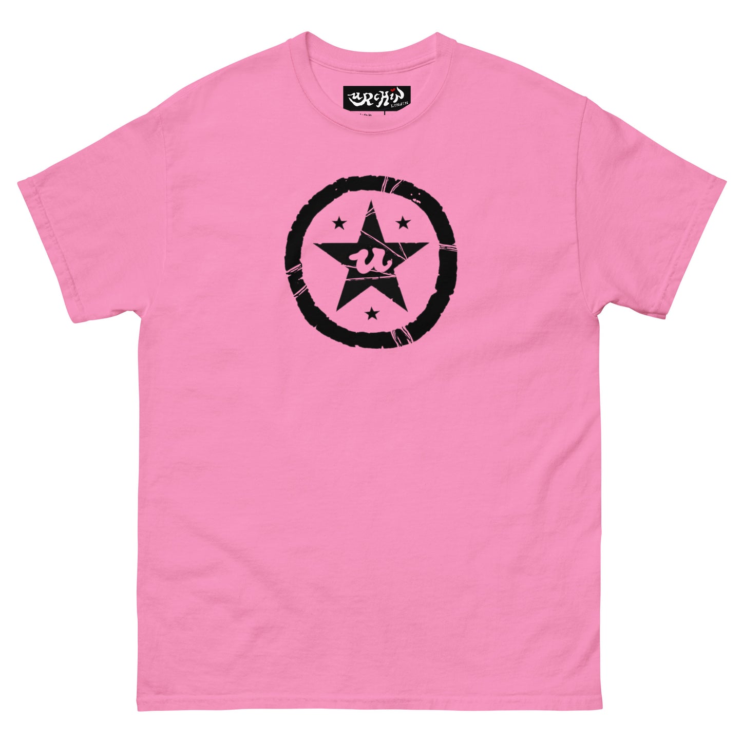 URCHIN -'U STAR' Black Logo. Cotton T Shirt. Choice of Colours. Unisex.