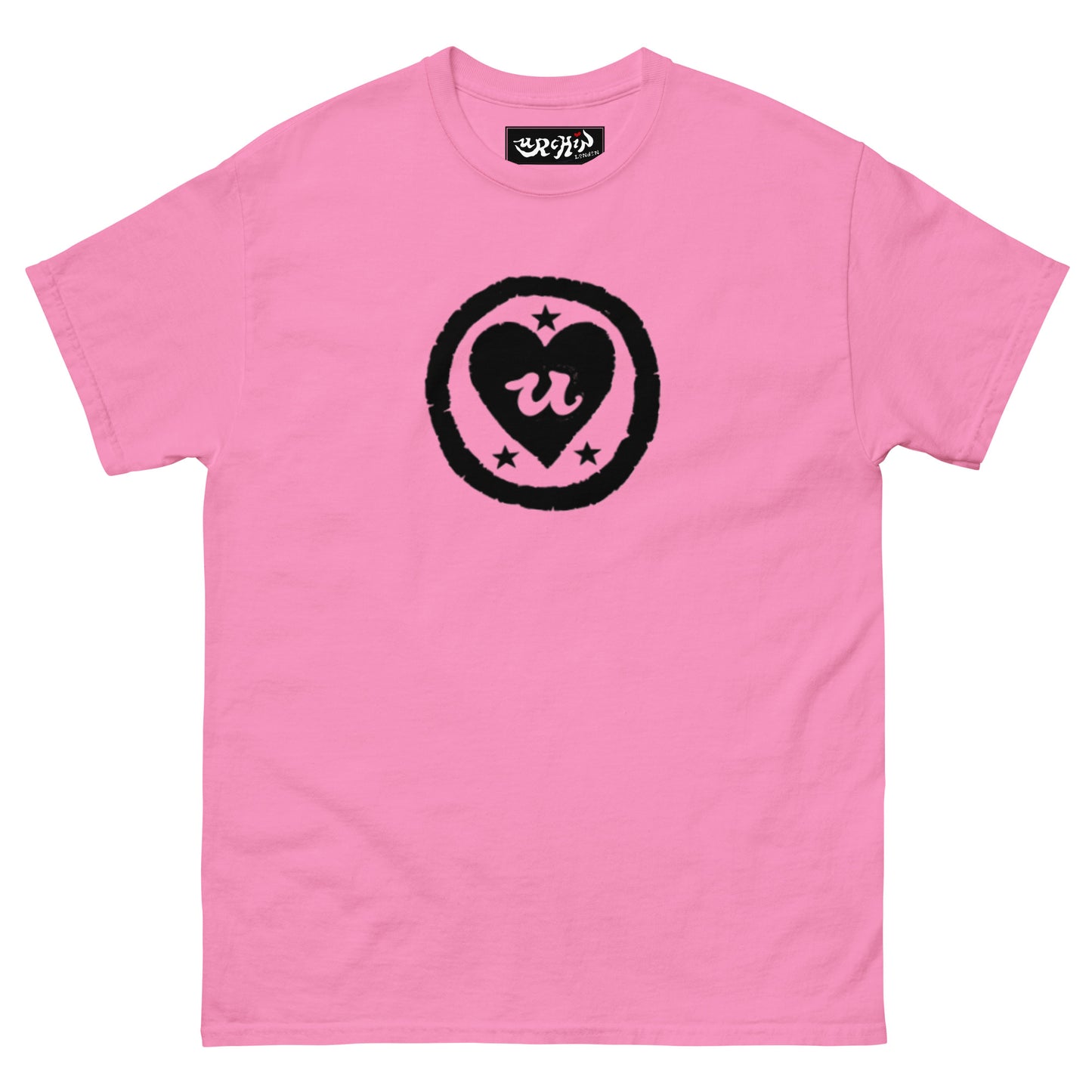URCHIN-'LOVE U' Black Logo. Unisex Cotton T Shirt. Choice of Colours. Choice of Sizes.