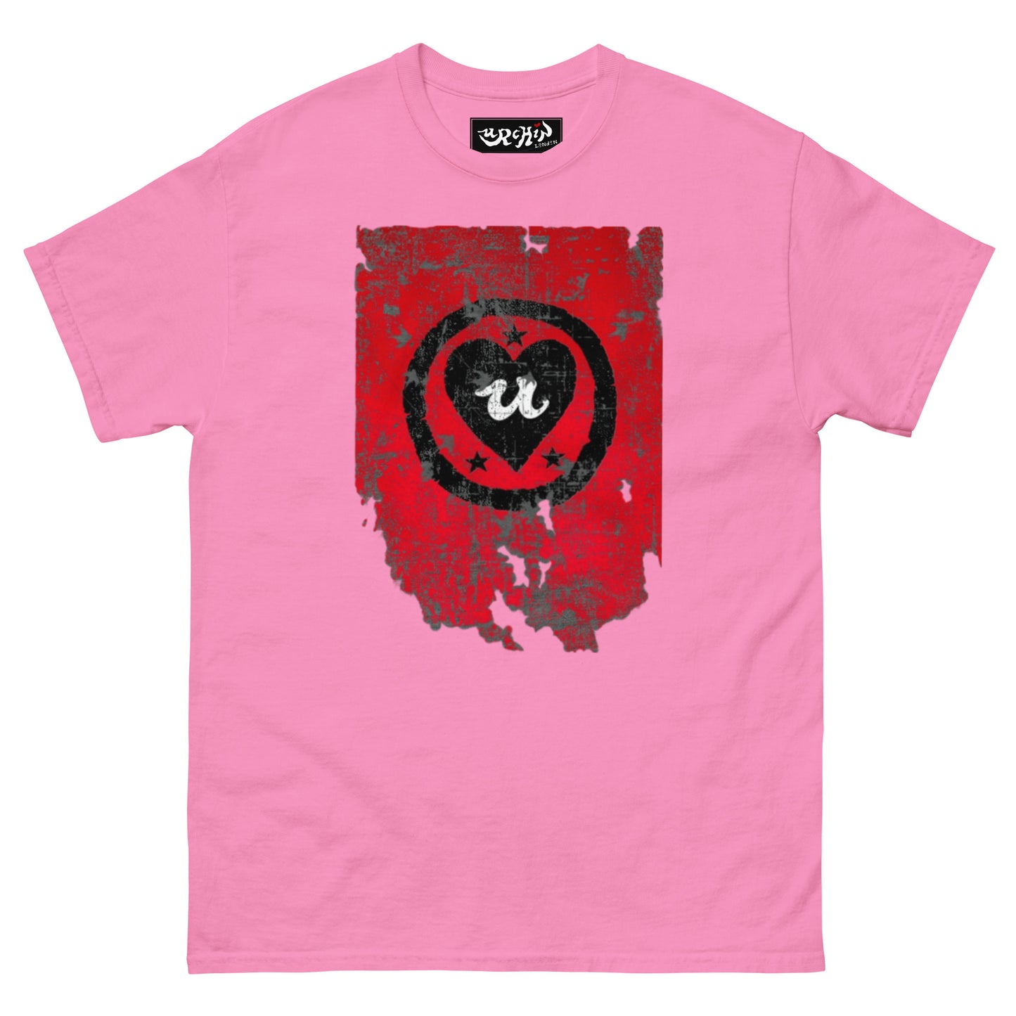 URCHIN Clothes -'LOVE U' Black on Red- Old Poster. Cotton T Shirt. Choice of Colours. Unisex.