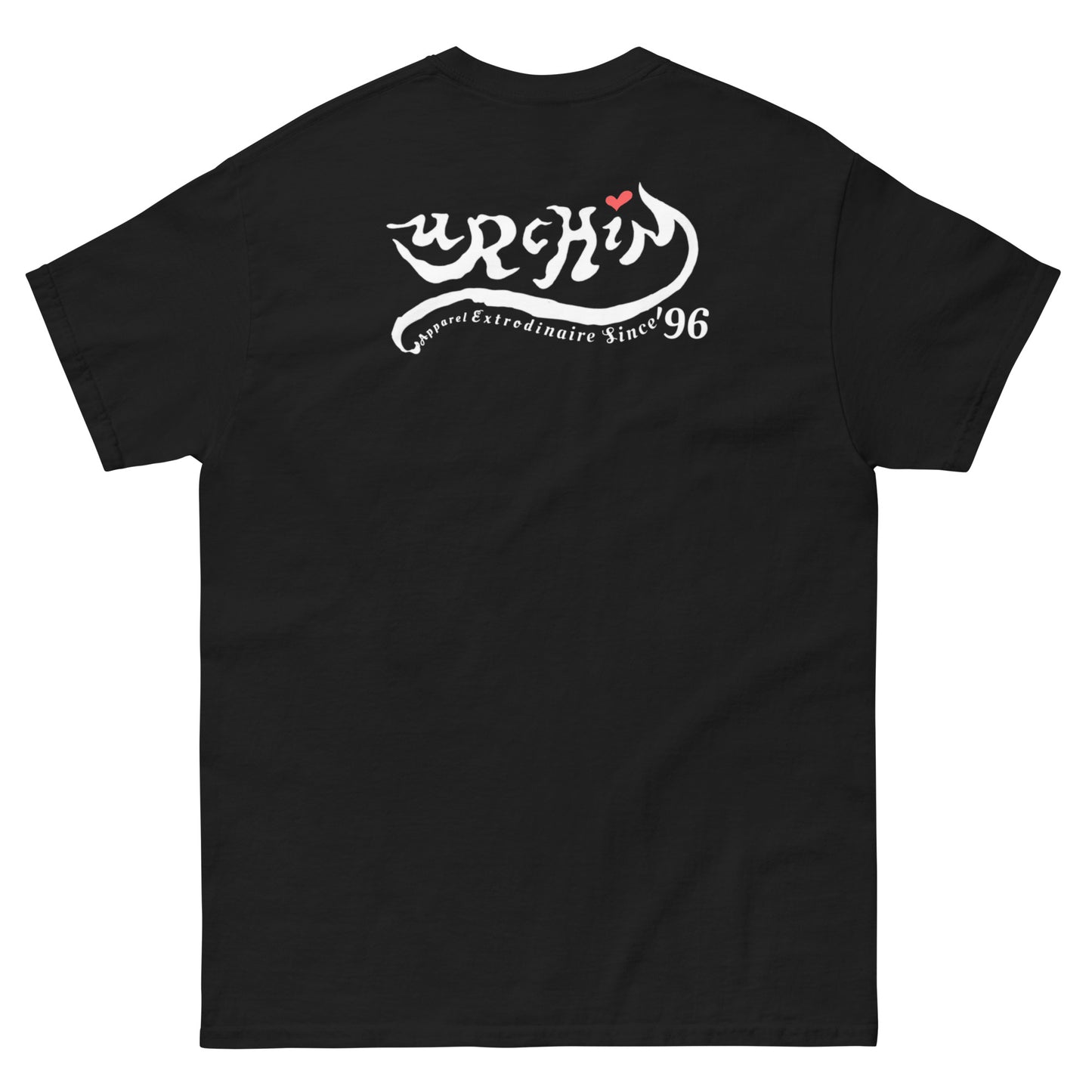 URCHIN-'U URCHIN' Original Urchin 1996 White Logo. Cotton T Shirt. Choice of Colours. Unisex