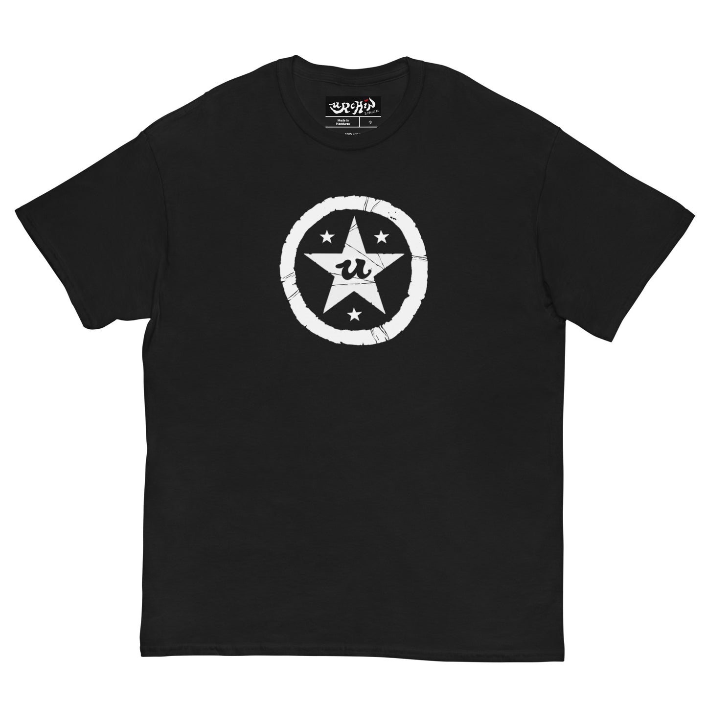 URCHIN Clothes -'U STAR' White Logo T Shirt. Choice of Colours. Unisex.