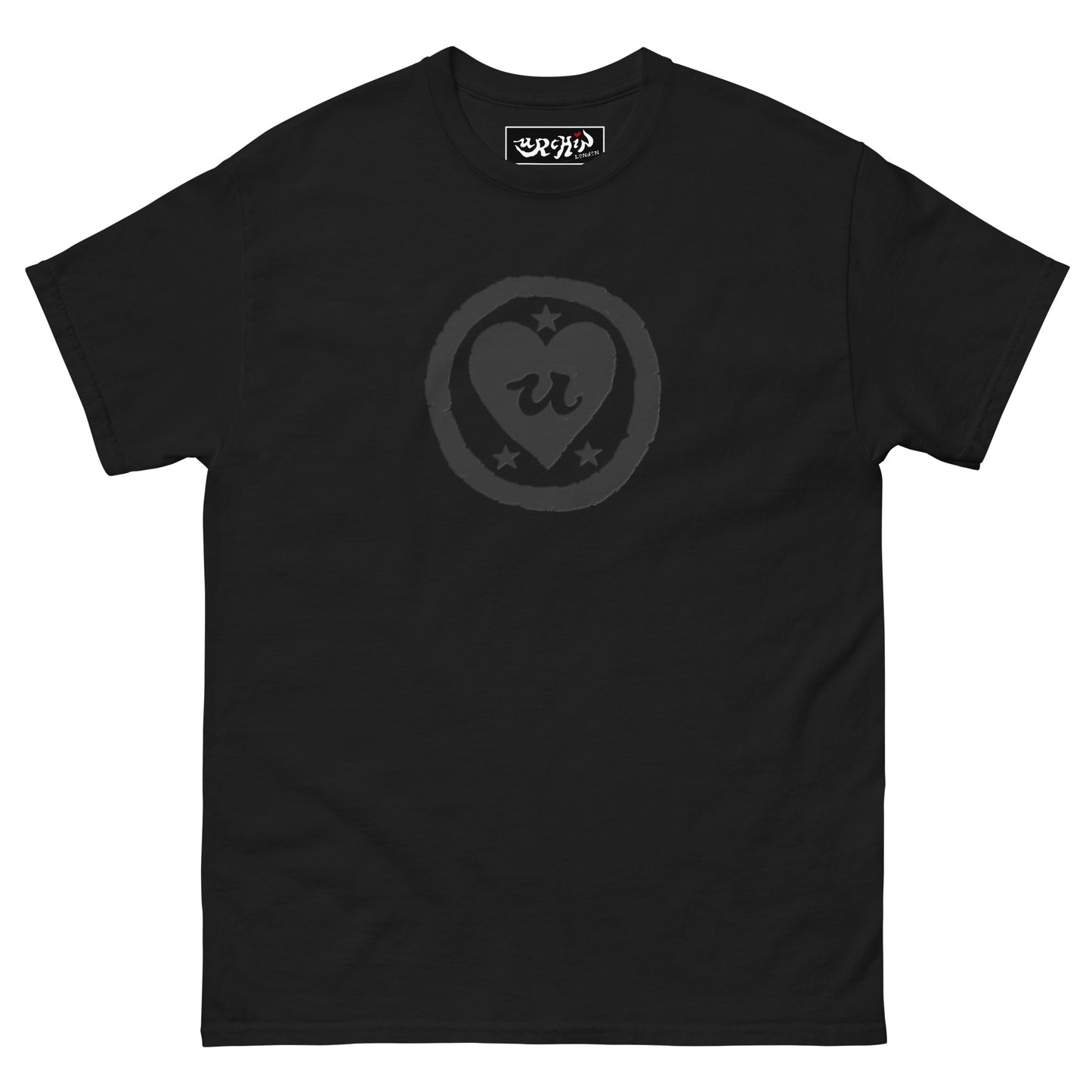URCHIN-'LOVE U' Black Logo. Unisex Cotton T Shirt. Choice of Colours. Choice of Sizes.