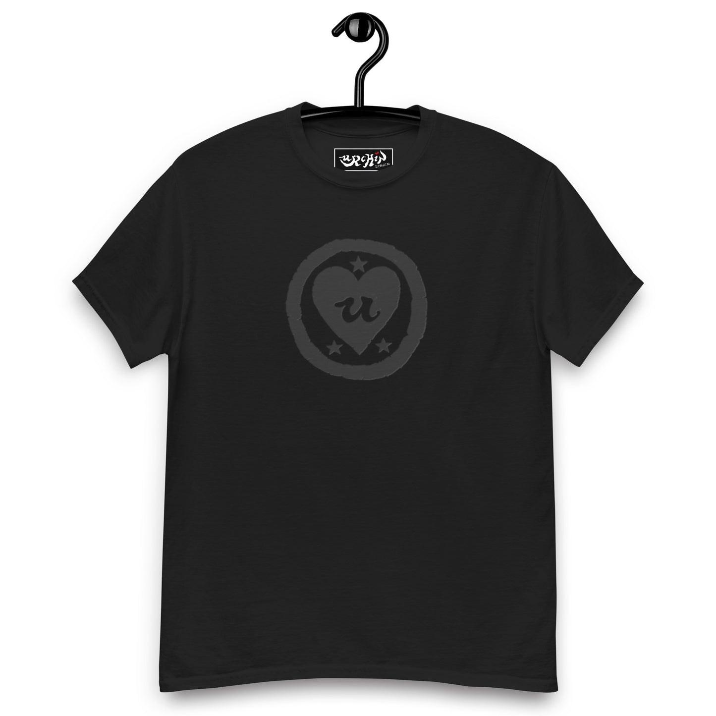 URCHIN-'LOVE U' Black Logo. Unisex Cotton T Shirt. Choice of Colours. Choice of Sizes.