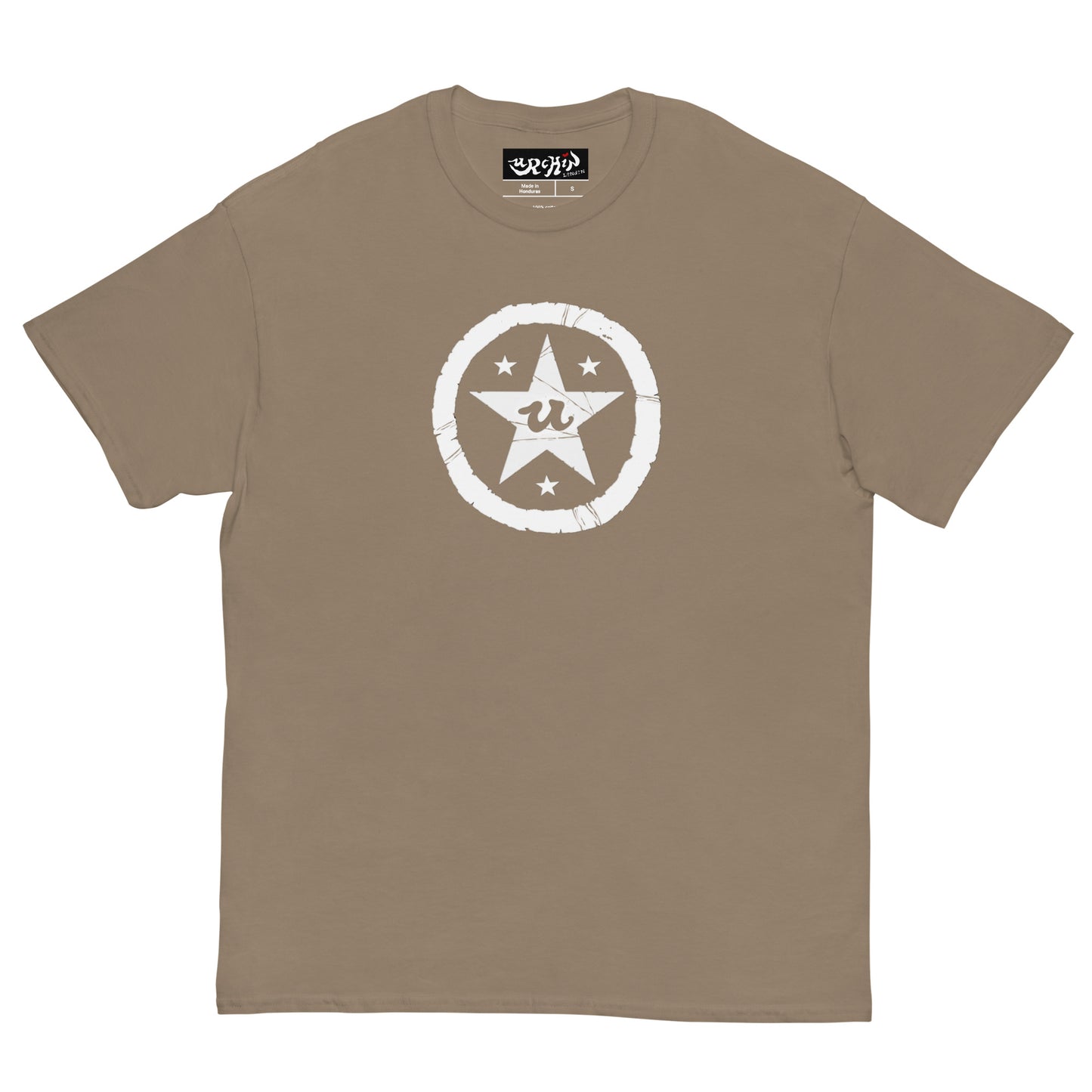 URCHIN Clothes -'U STAR' White Logo T Shirt. Choice of Colours. Unisex.