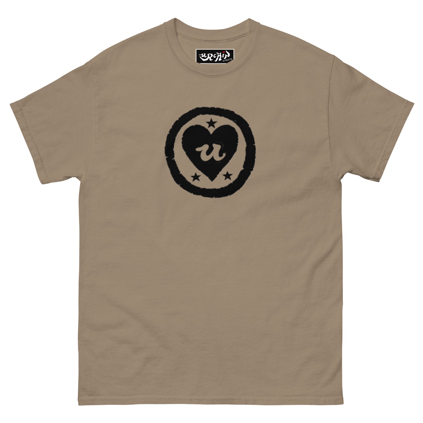URCHIN-'LOVE U' Black Logo. Unisex Cotton T Shirt. Choice of Colours. Choice of Sizes.