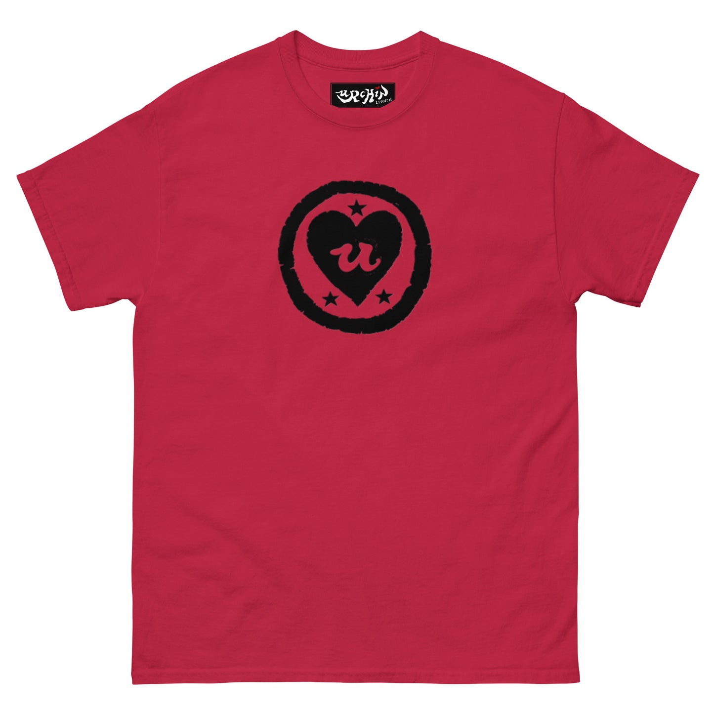 URCHIN-'LOVE U' Black Logo. Unisex Cotton T Shirt. Choice of Colours. Choice of Sizes.