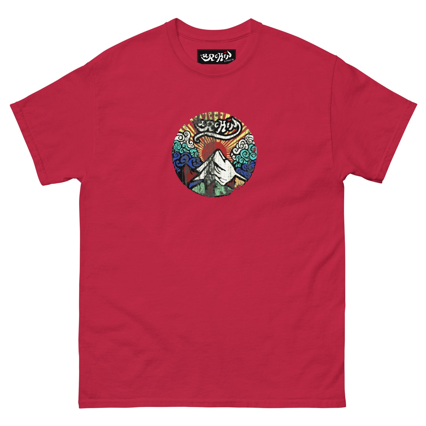 URCHIN -'Mountain Sunrise' Urchin Logo. Cotton T Shirt. Choice of Colours. Unisex.