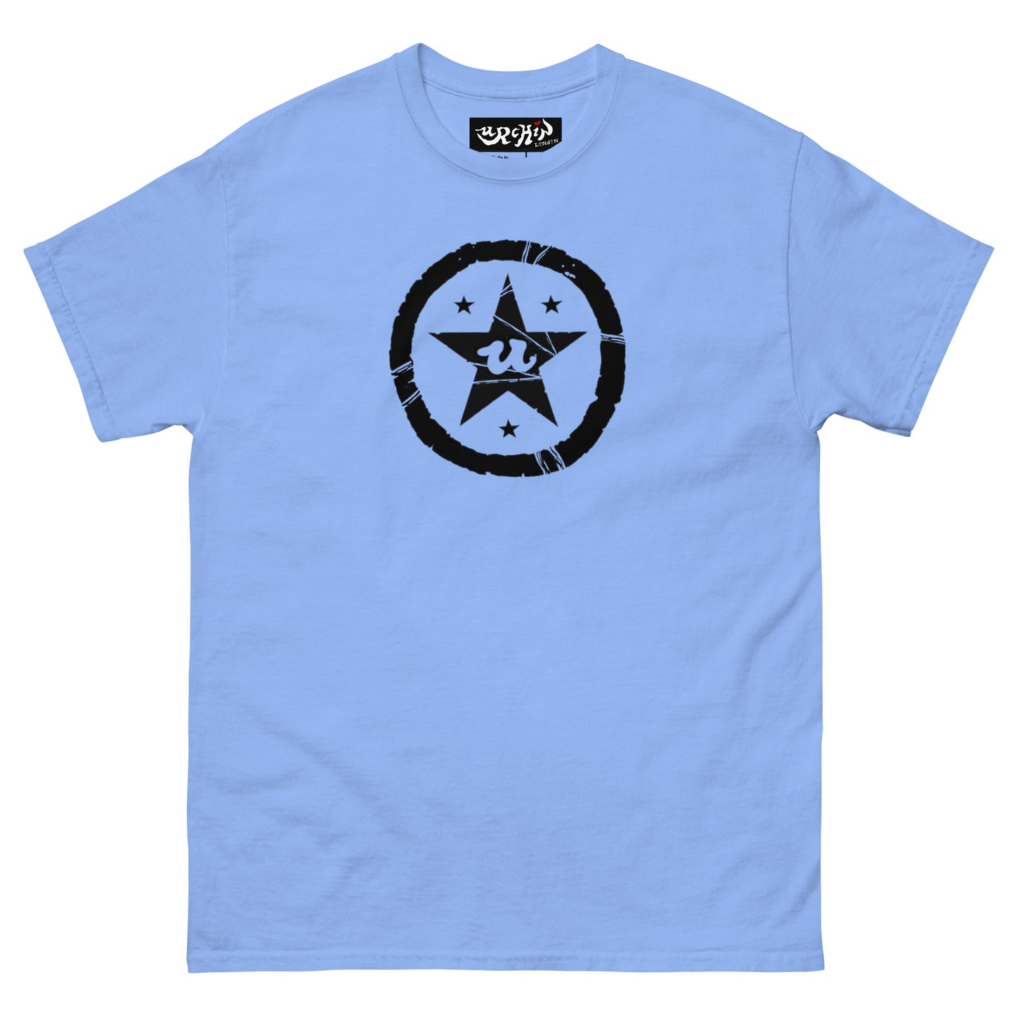 URCHIN -'U STAR' Black Logo. Cotton T Shirt. Choice of Colours. Unisex.