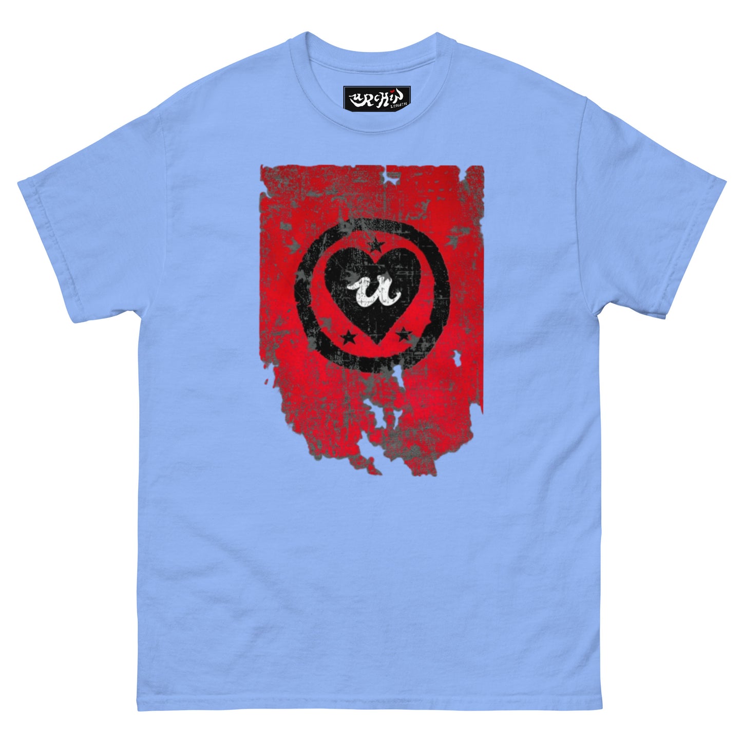 URCHIN Clothes -'LOVE U' Black on Red- Old Poster. Cotton T Shirt. Choice of Colours. Unisex.