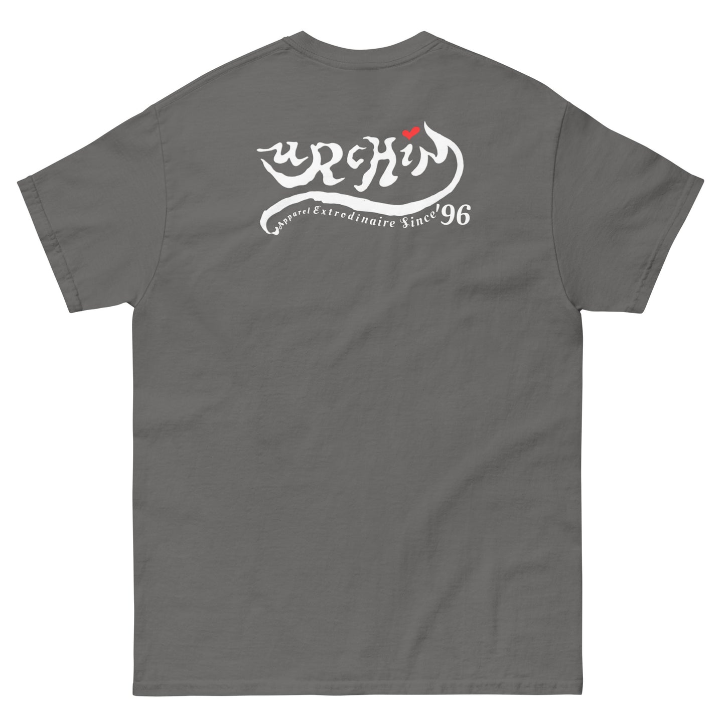 URCHIN-'U URCHIN' Original Urchin 1996 White Logo. Cotton T Shirt. Choice of Colours. Unisex