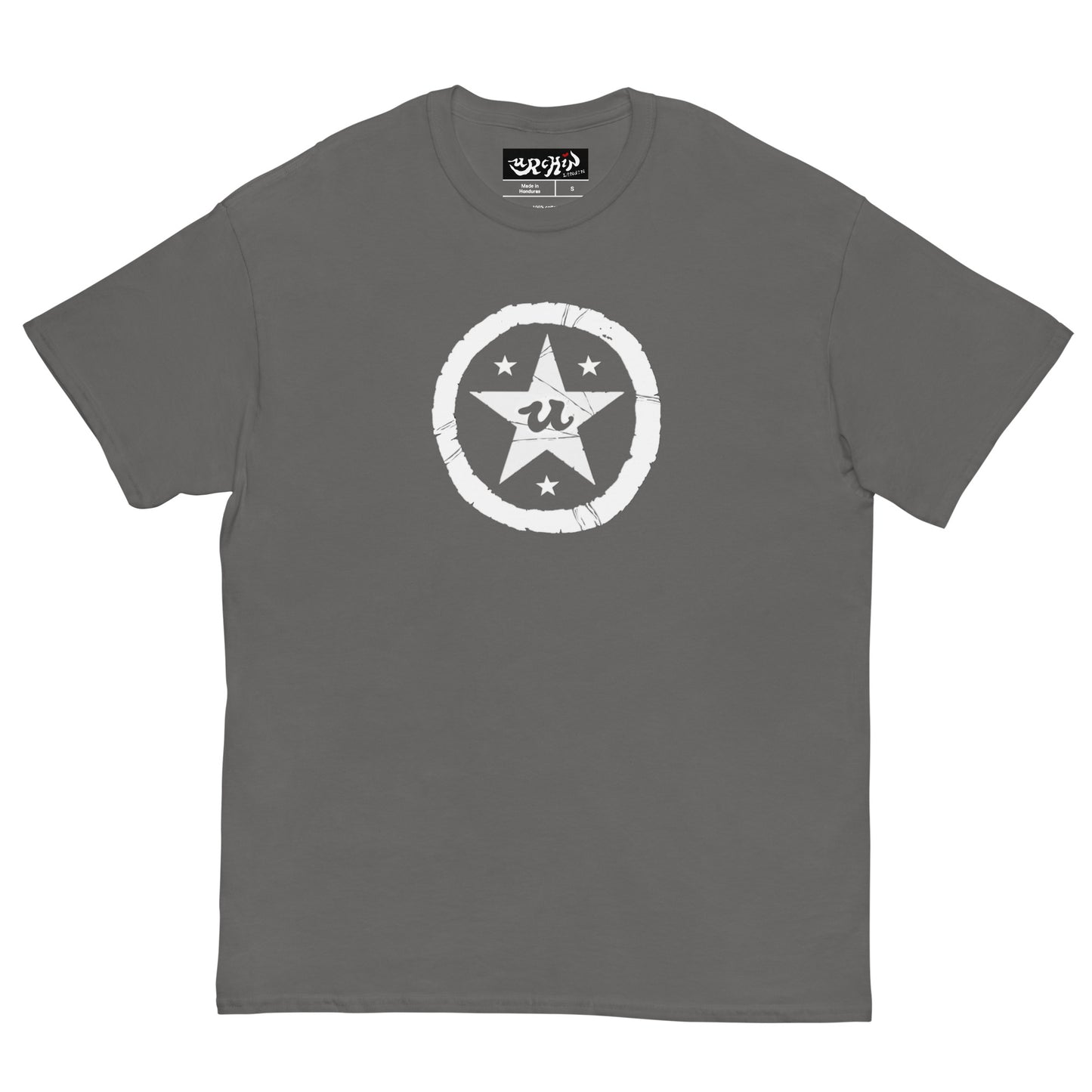 URCHIN Clothes -'U STAR' White Logo T Shirt. Choice of Colours. Unisex.