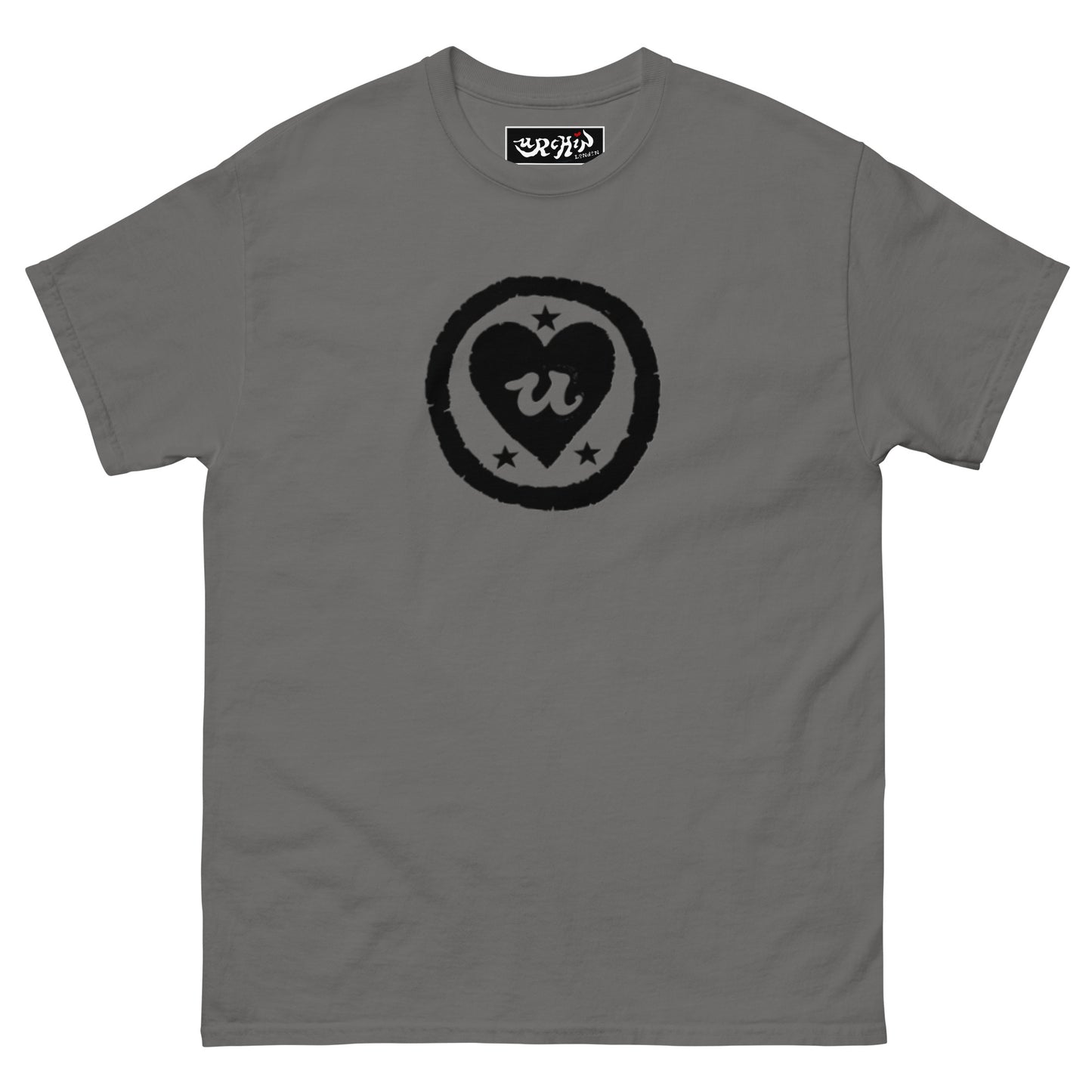 URCHIN-'LOVE U' Black Logo. Unisex Cotton T Shirt. Choice of Colours. Choice of Sizes.