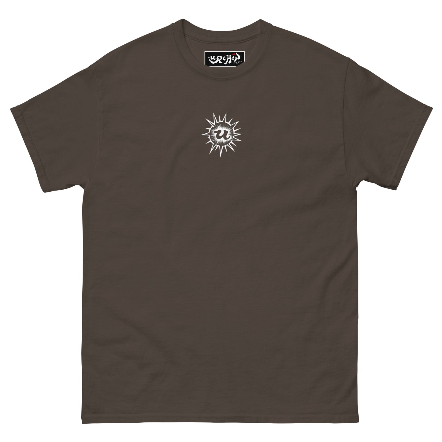 URCHIN-'U URCHIN' Original Urchin 1996 White Logo. Cotton T Shirt. Choice of Colours. Unisex